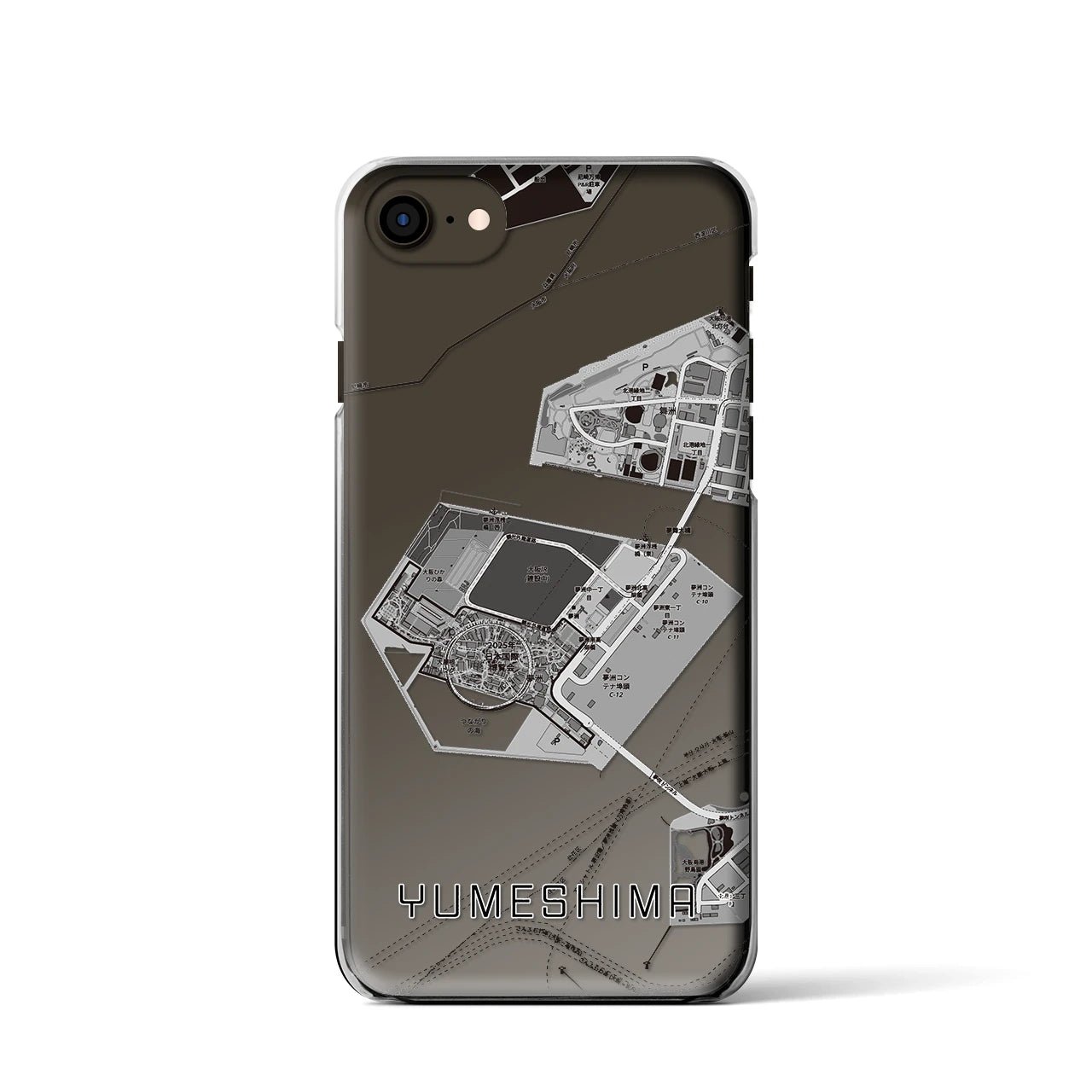 【夢洲(大阪府)】地図柄iPhoneケース(クリアタイプ)