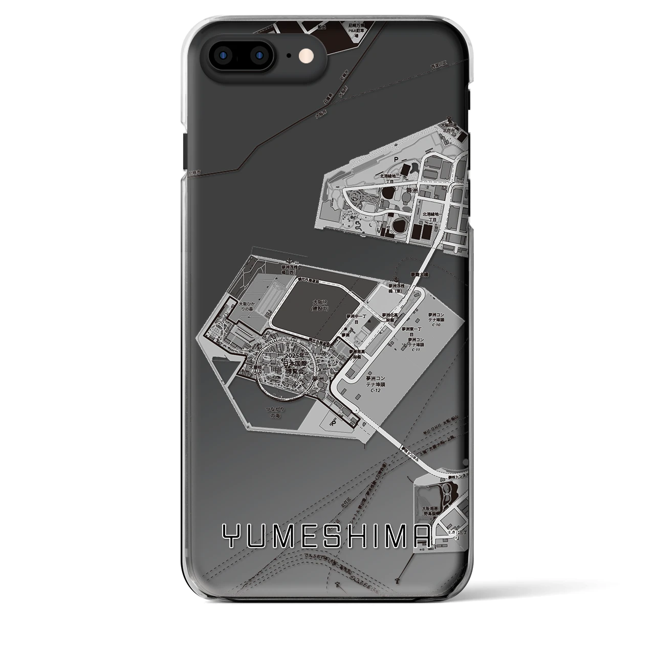【夢洲(大阪府)】地図柄iPhoneケース(クリアタイプ)