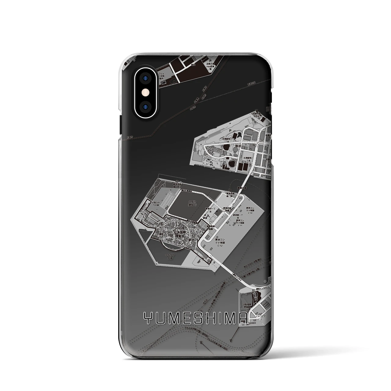 【夢洲(大阪府)】地図柄iPhoneケース(クリアタイプ)