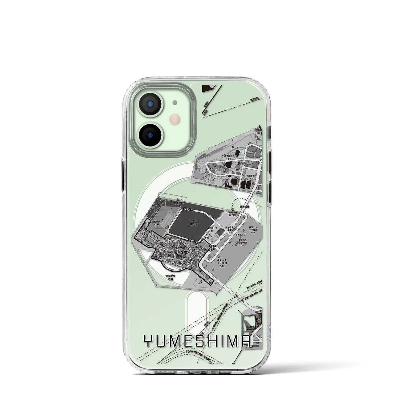 【夢洲(大阪府)】地図柄iPhoneケース(MagSafeタイプ)