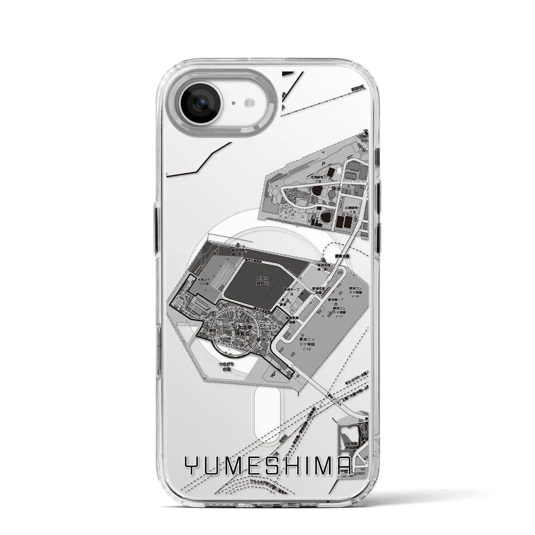 【夢洲(大阪府)】地図柄iPhoneケース(MagSafeタイプ)