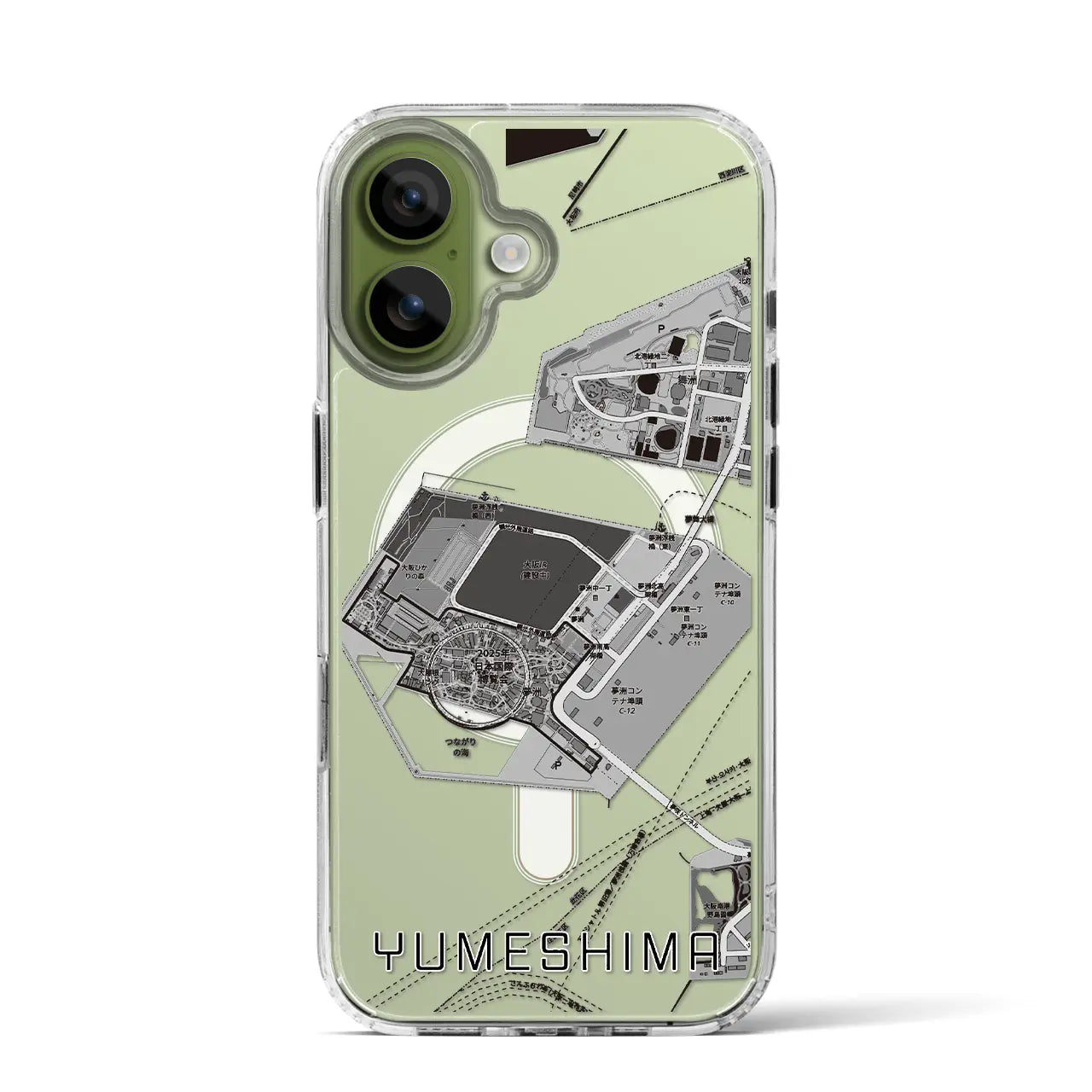 【夢洲(大阪府)】地図柄iPhoneケース(MagSafeタイプ)