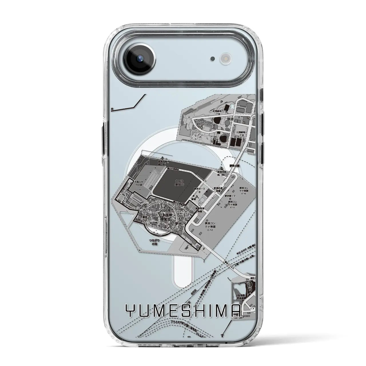 【夢洲(大阪府)】地図柄iPhoneケース(MagSafeタイプ)