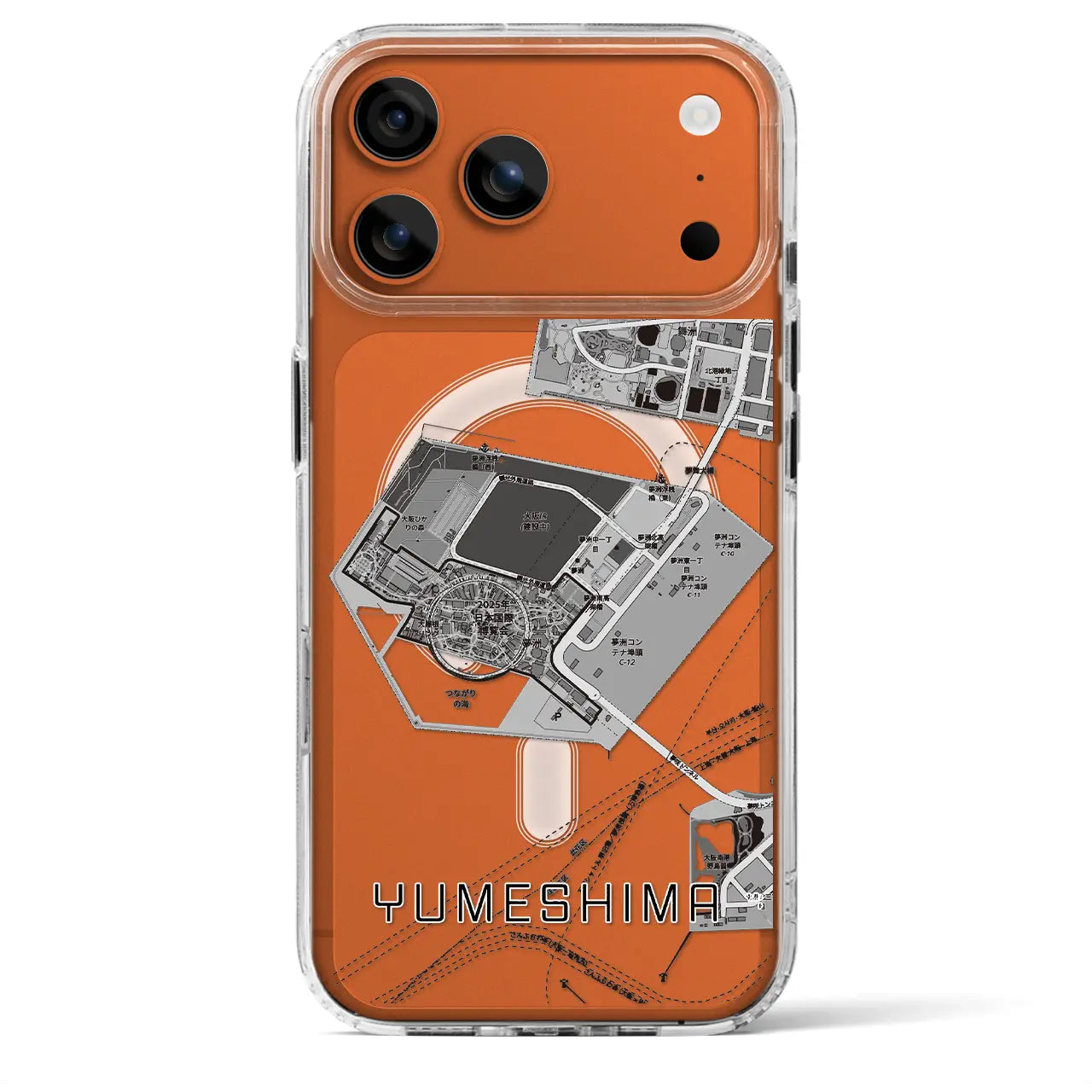 【夢洲(大阪府)】地図柄iPhoneケース(MagSafeタイプ)