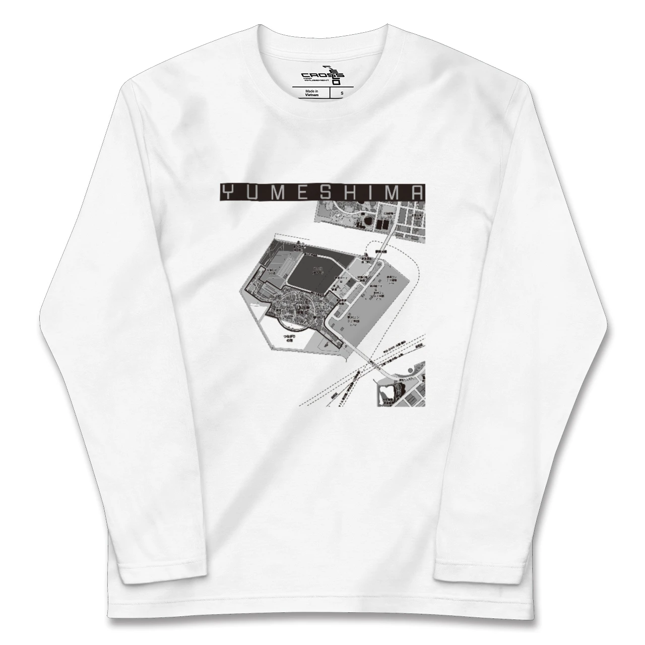 【夢洲(大阪府)】地図柄ロングスリーブTシャツ
