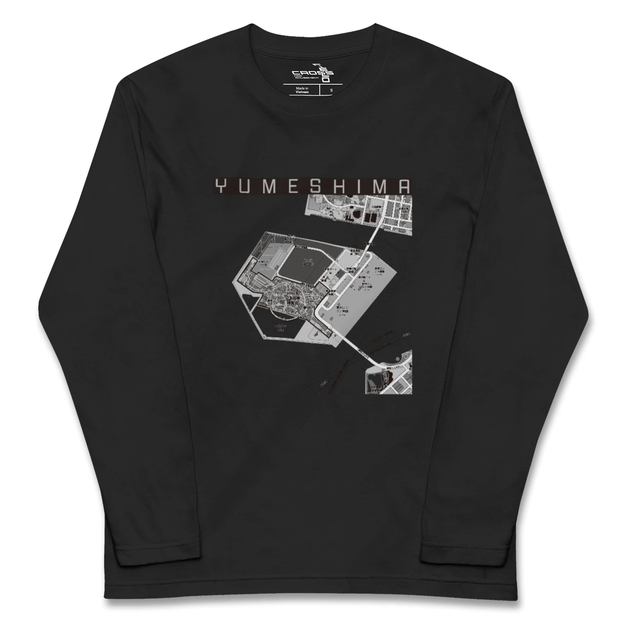 【夢洲(大阪府)】地図柄ロングスリーブTシャツ