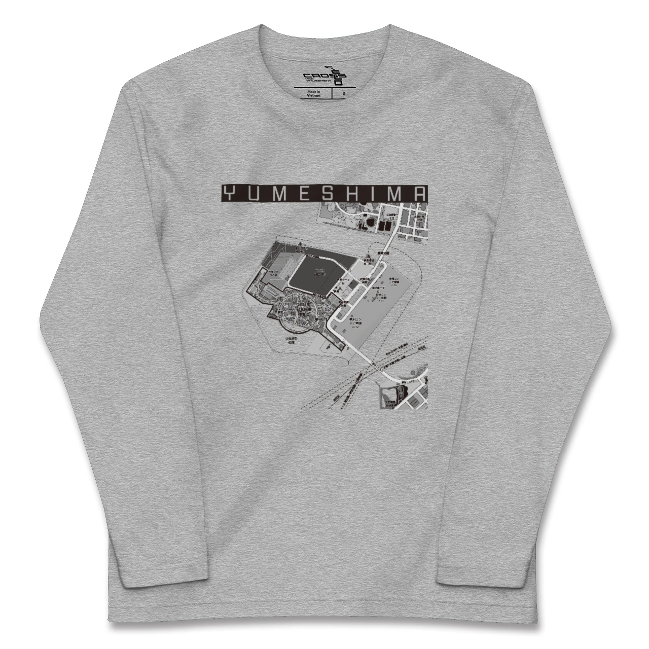 【夢洲(大阪府)】地図柄ロングスリーブTシャツ