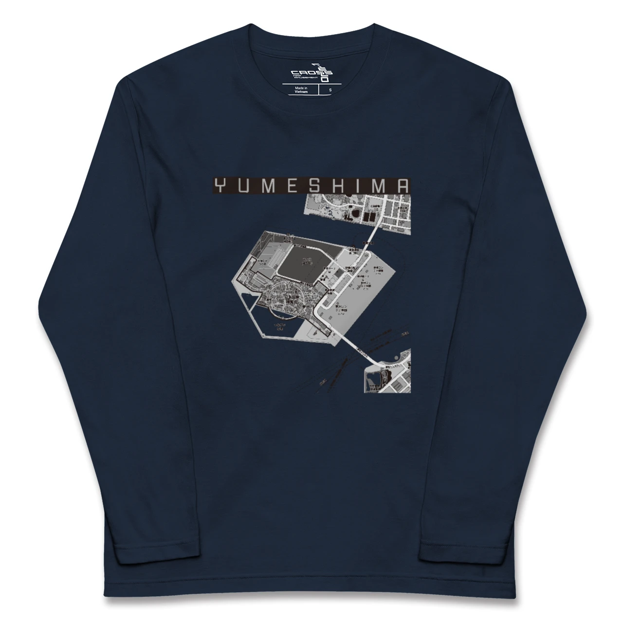 【夢洲(大阪府)】地図柄ロングスリーブTシャツ