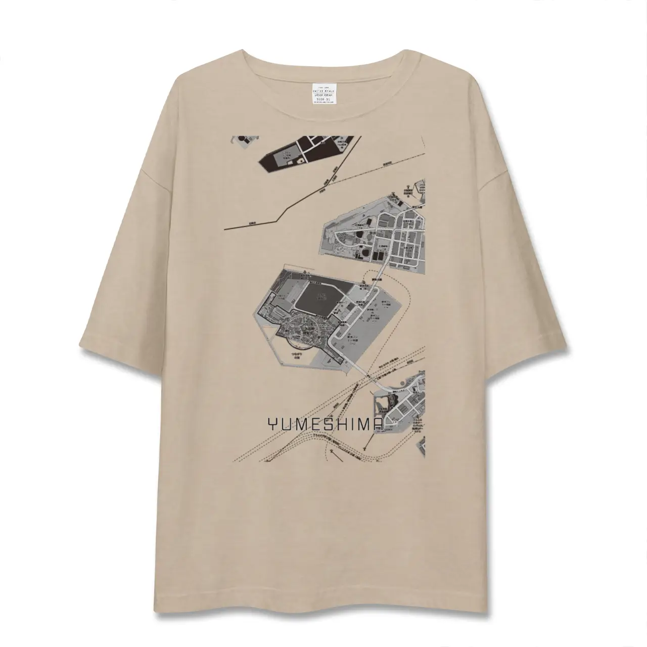 【夢洲(大阪府)】地図柄ビッグシルエットTシャツ