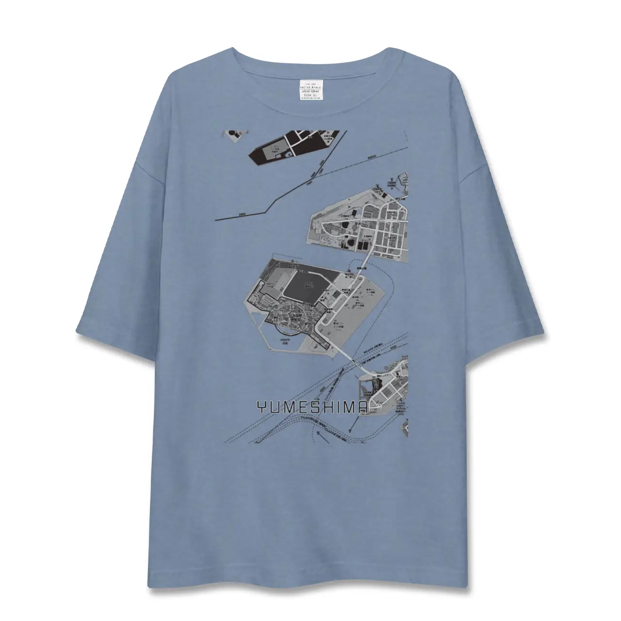 【夢洲(大阪府)】地図柄ビッグシルエットTシャツ