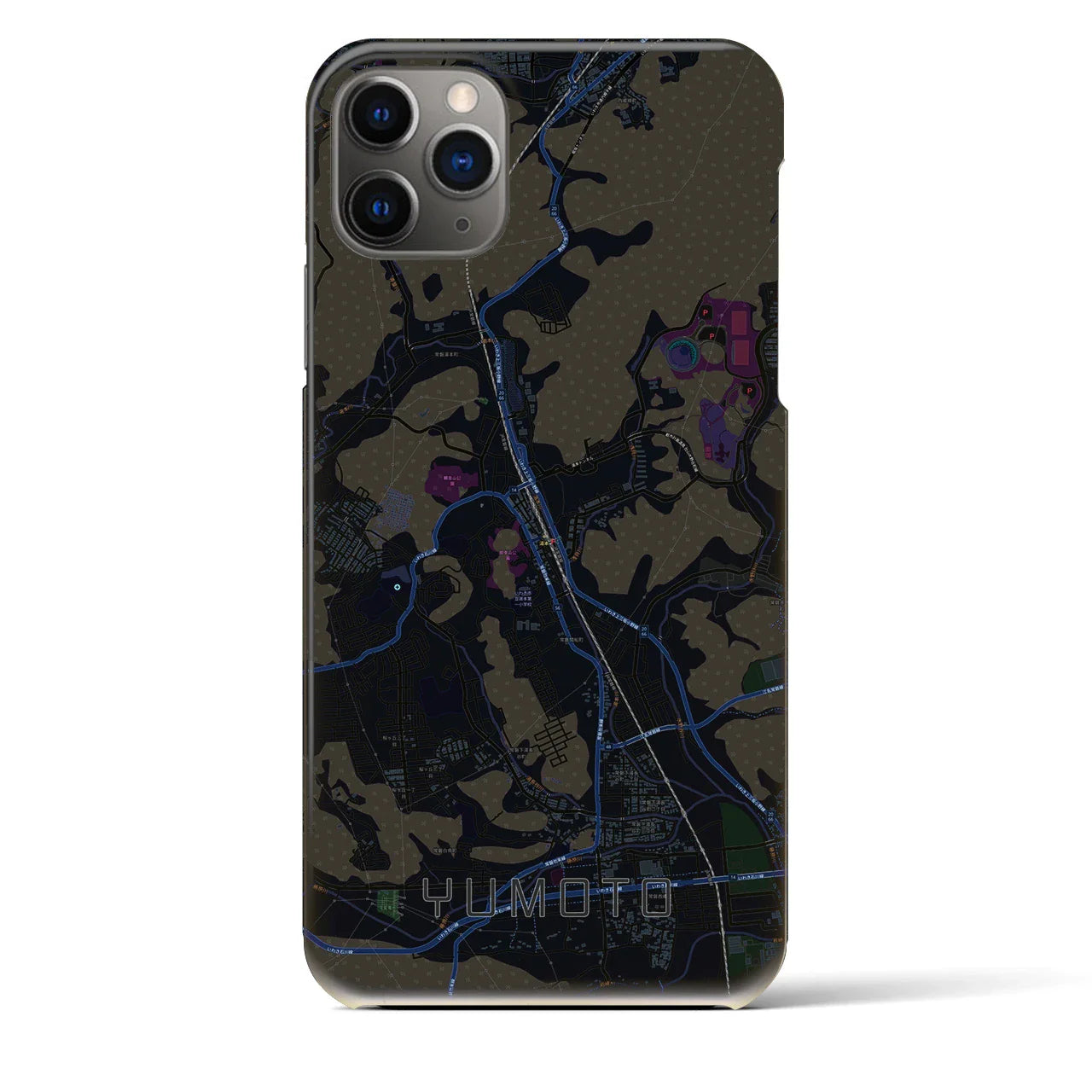 【湯本(福島県)】地図柄iPhoneケース(バックカバータイプ)