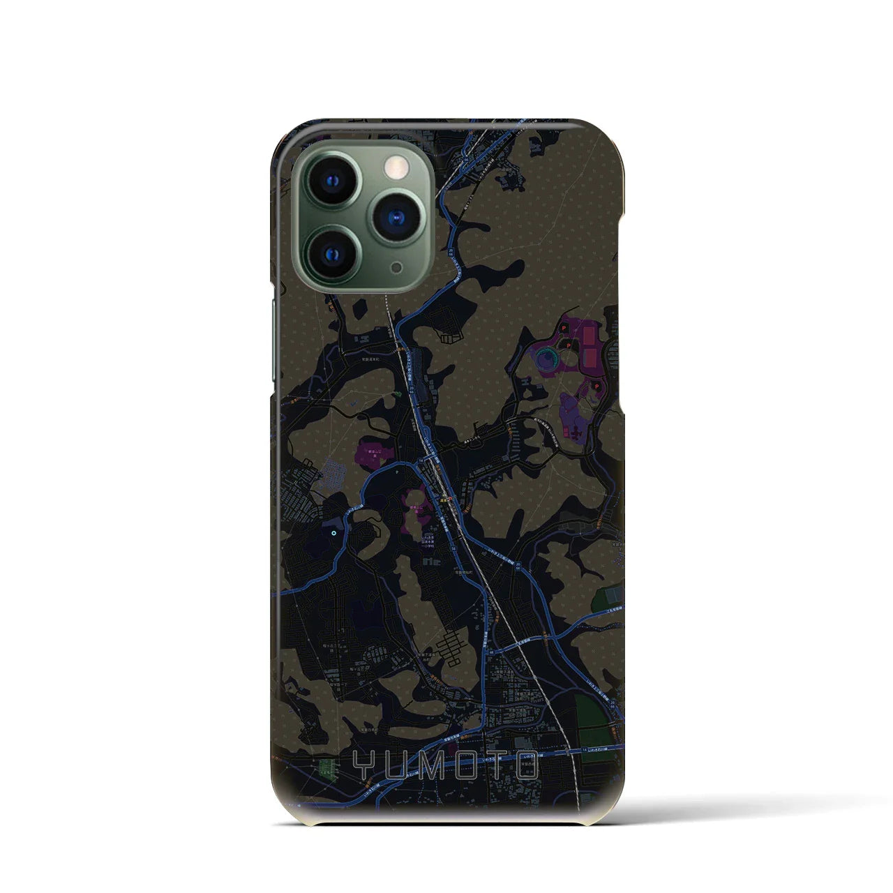 【湯本(福島県)】地図柄iPhoneケース(バックカバータイプ)