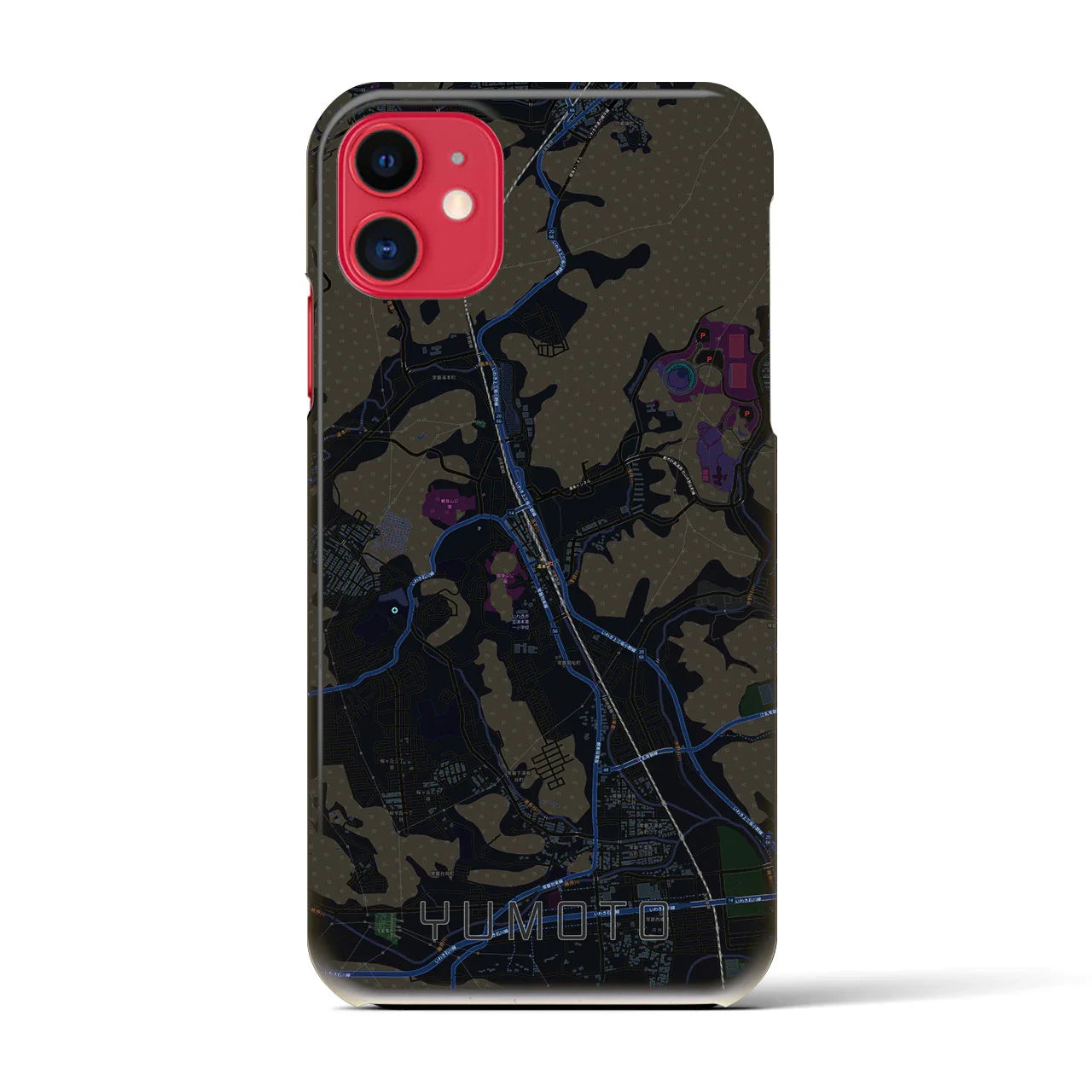 【湯本(福島県)】地図柄iPhoneケース(バックカバータイプ)