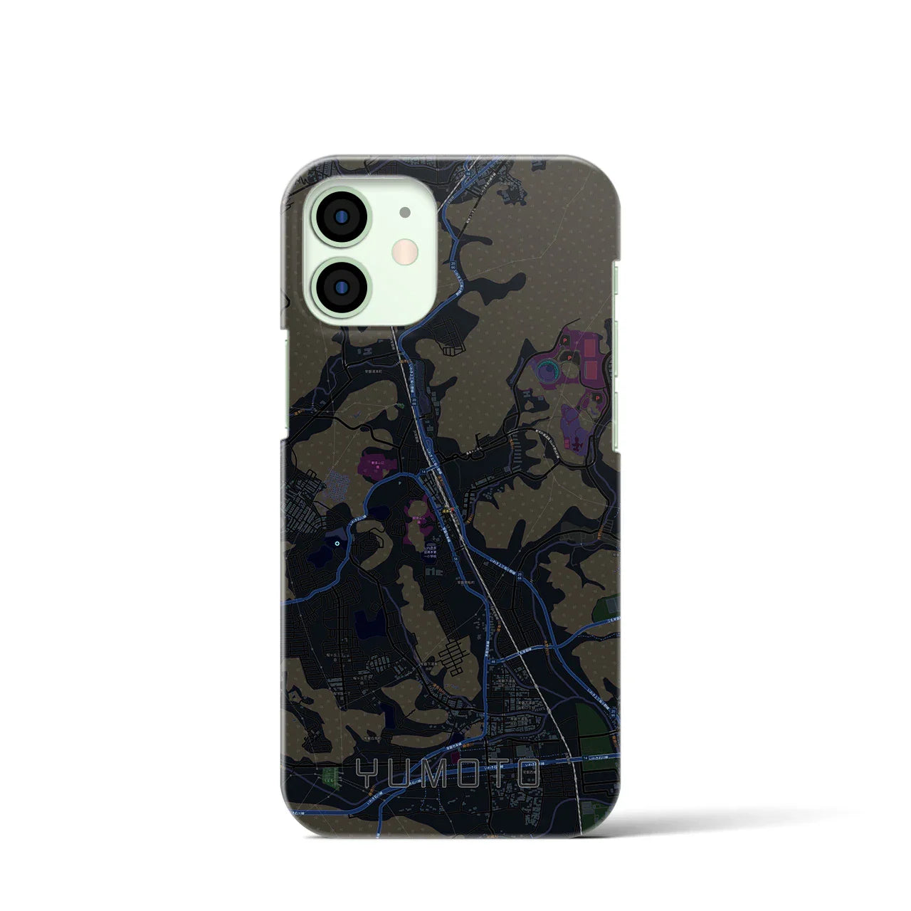 【湯本(福島県)】地図柄iPhoneケース(バックカバータイプ)