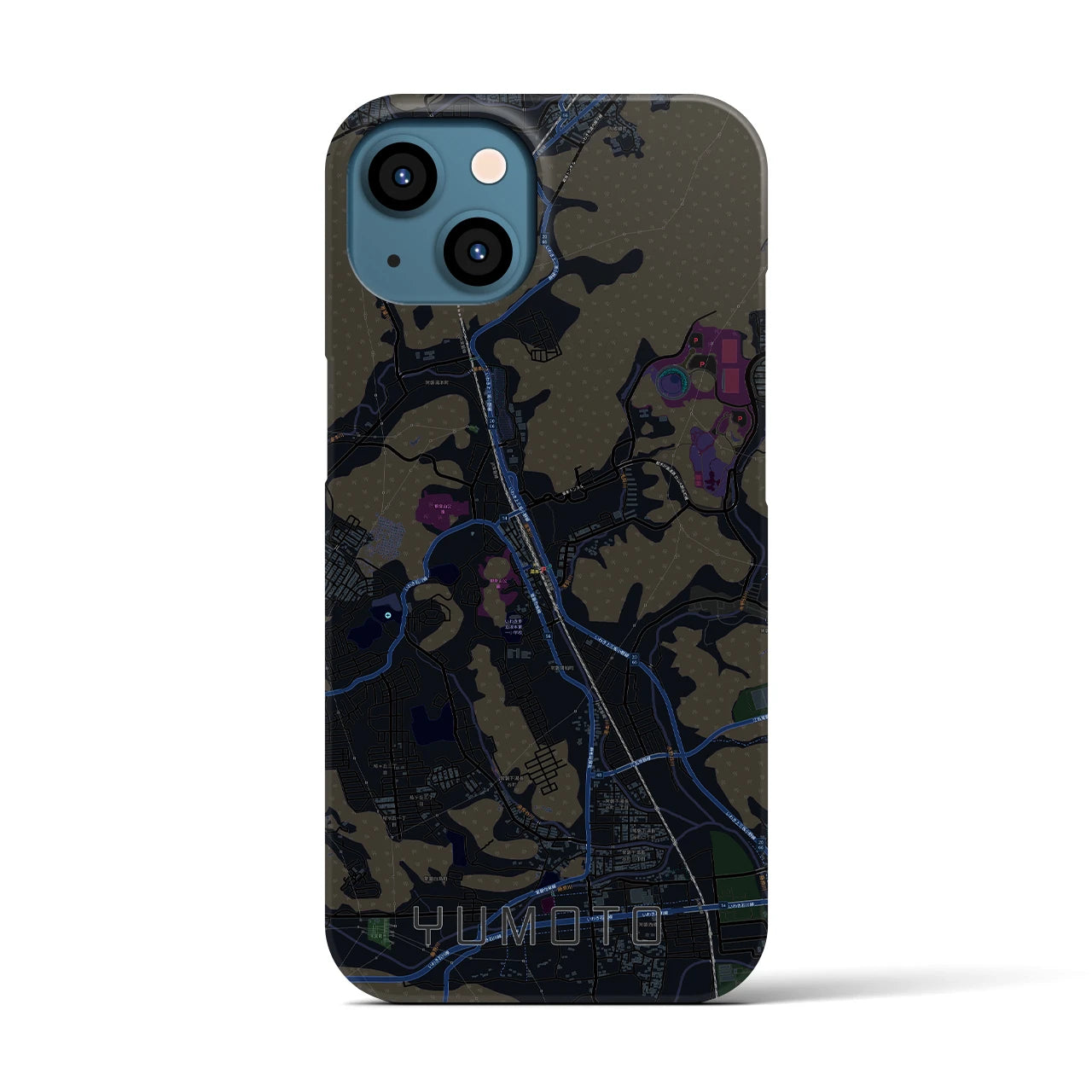 【湯本(福島県)】地図柄iPhoneケース(バックカバータイプ)