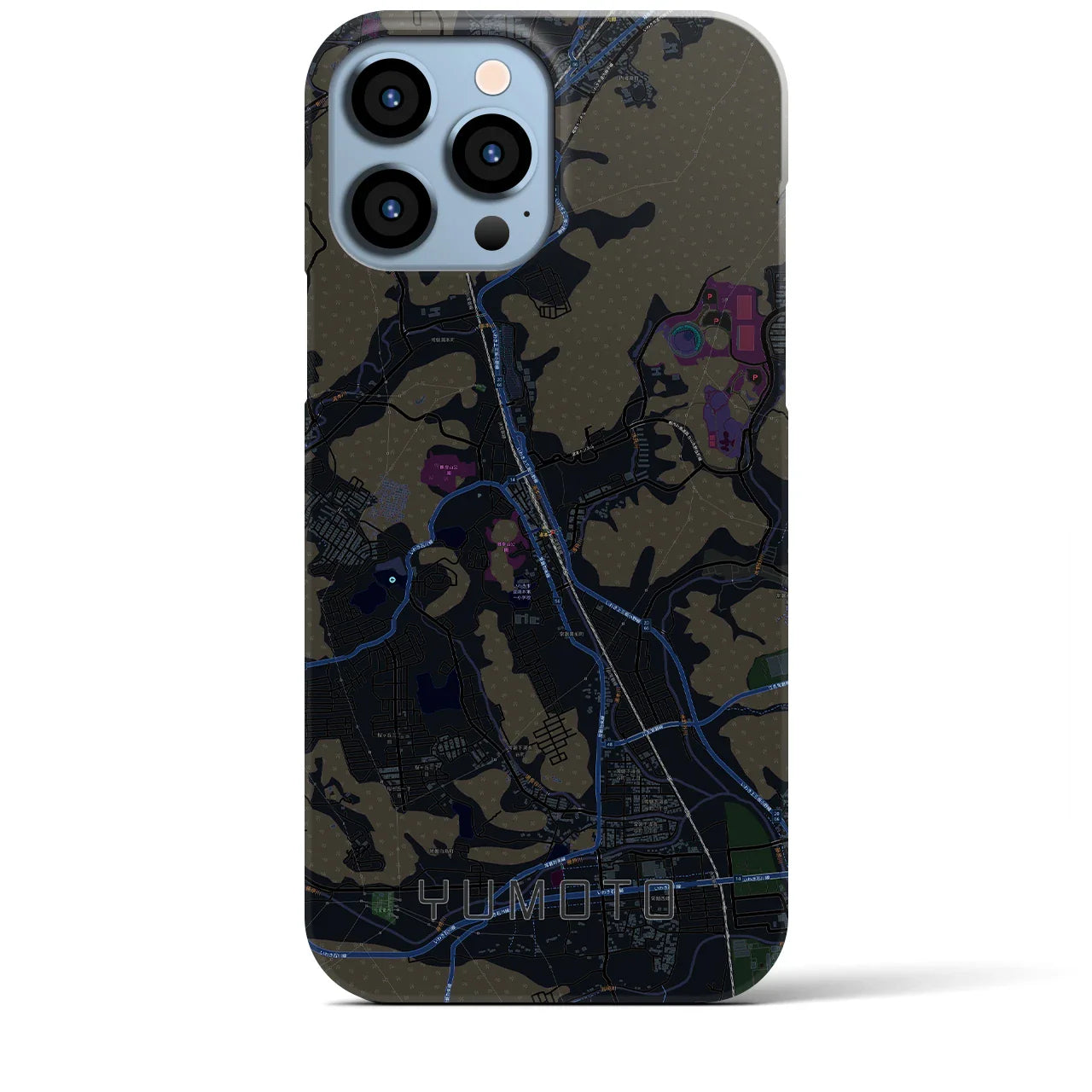 【湯本(福島県)】地図柄iPhoneケース(バックカバータイプ)