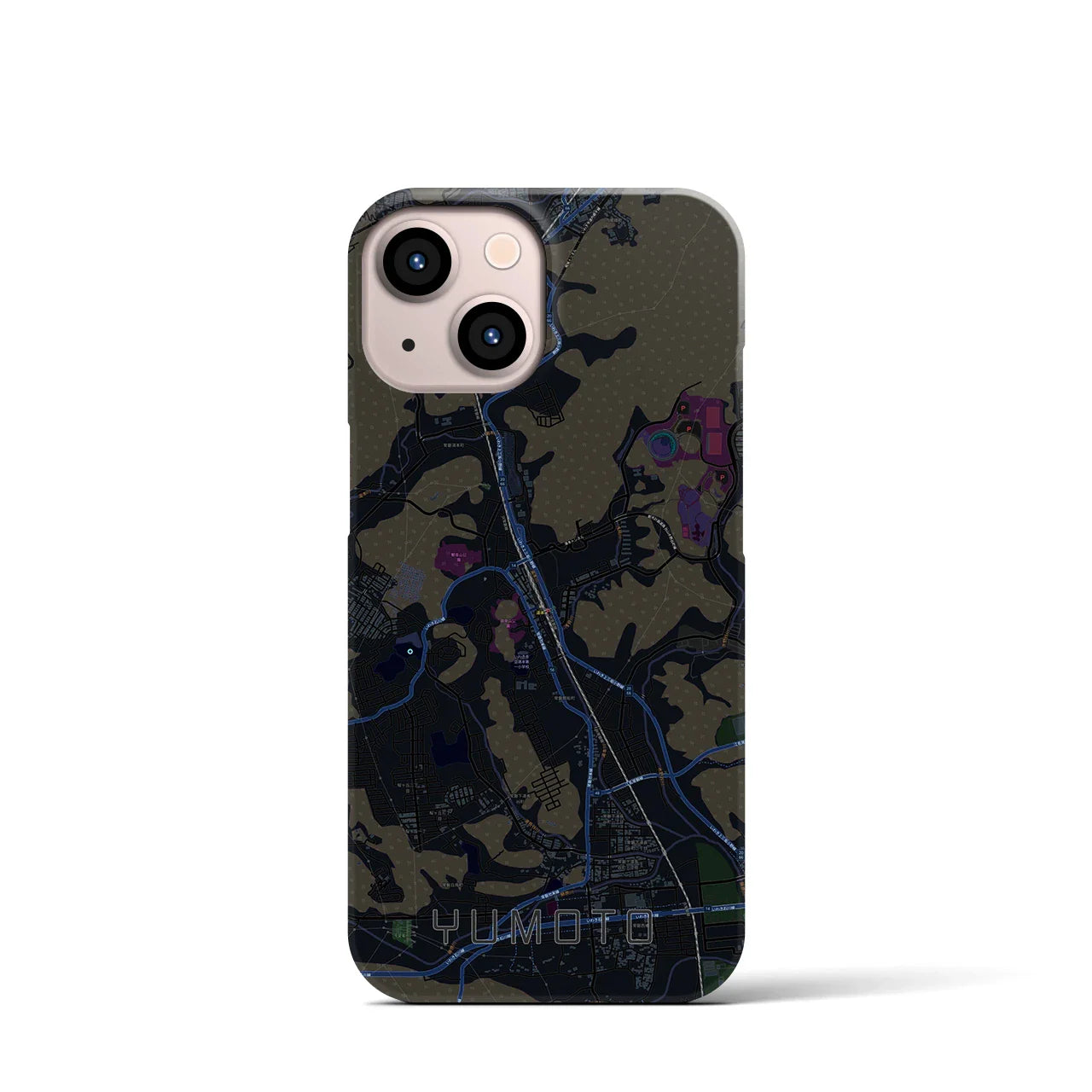 【湯本(福島県)】地図柄iPhoneケース(バックカバータイプ)