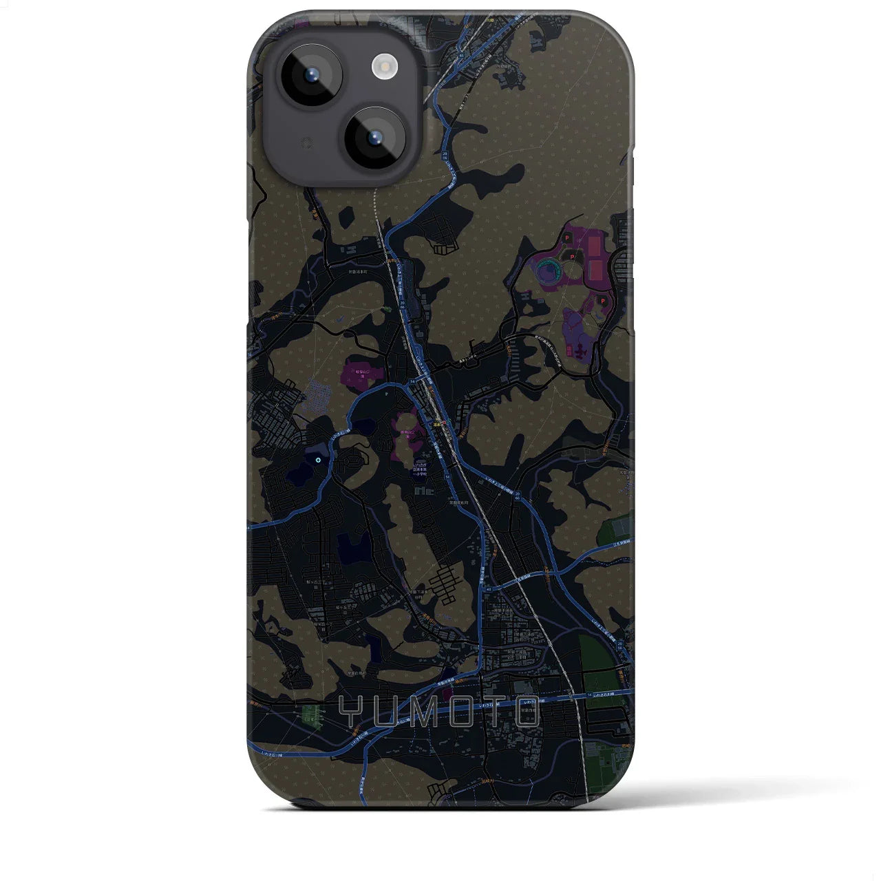 【湯本(福島県)】地図柄iPhoneケース(バックカバータイプ)