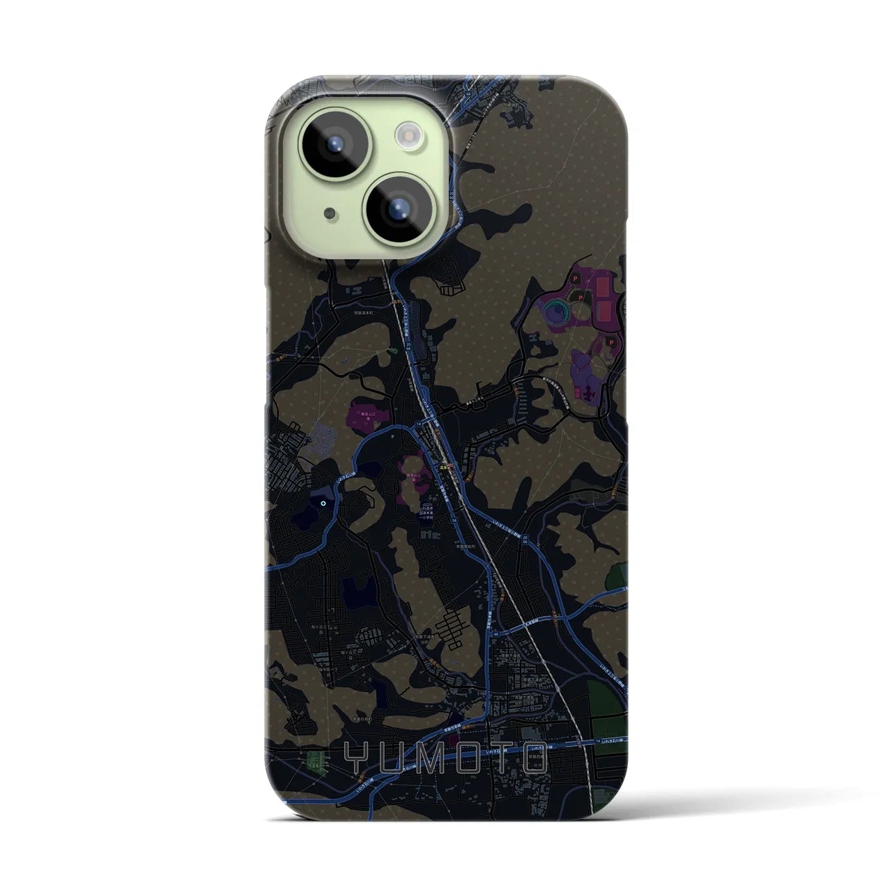 【湯本(福島県)】地図柄iPhoneケース(バックカバータイプ)