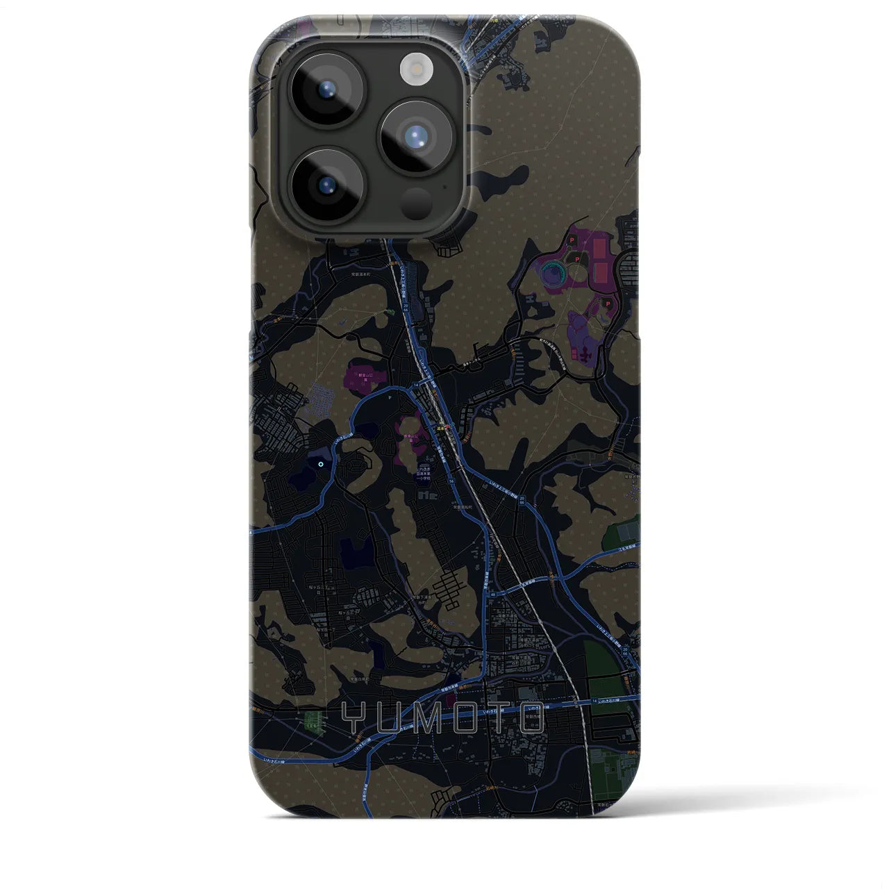 【湯本(福島県)】地図柄iPhoneケース(バックカバータイプ)