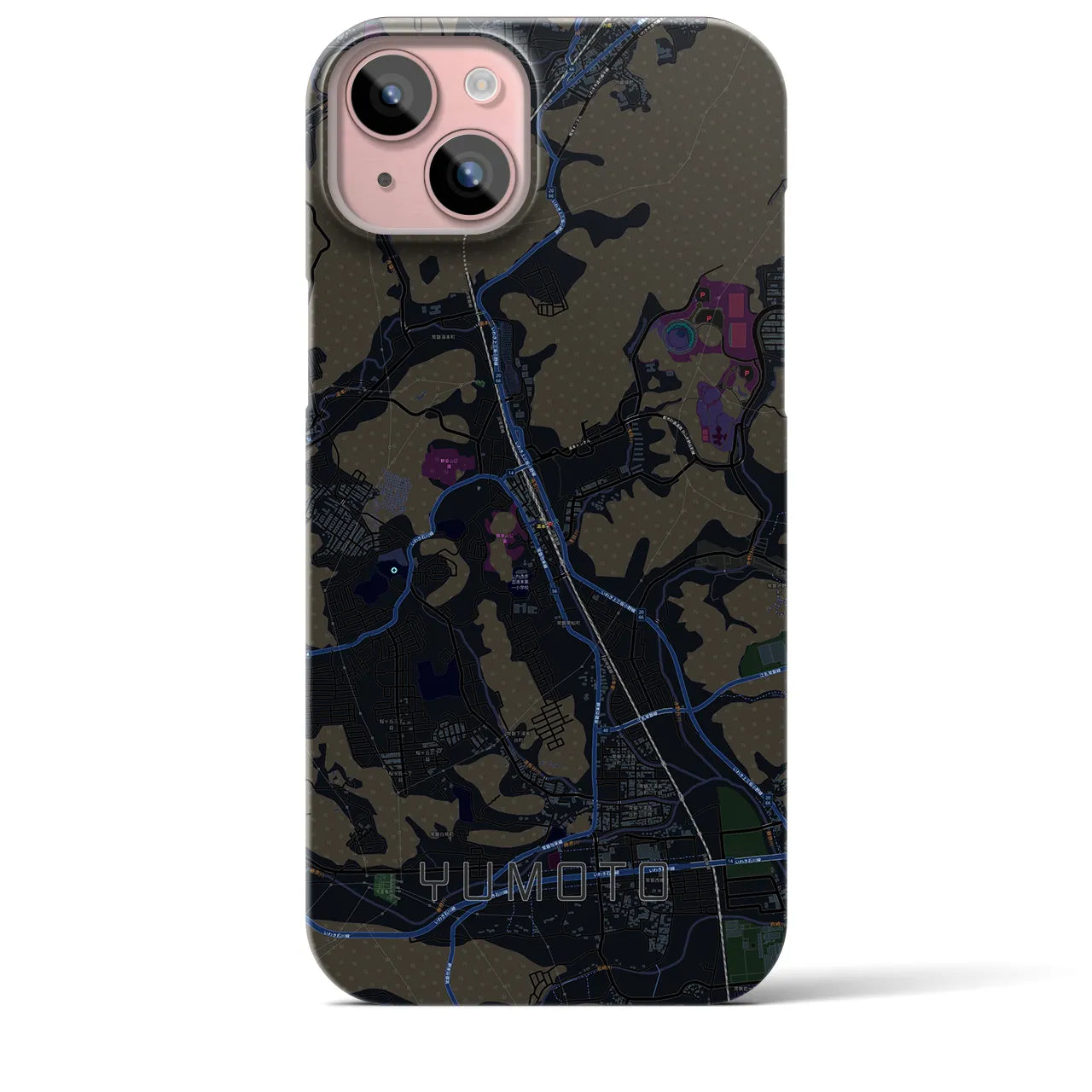 【湯本(福島県)】地図柄iPhoneケース(バックカバータイプ)