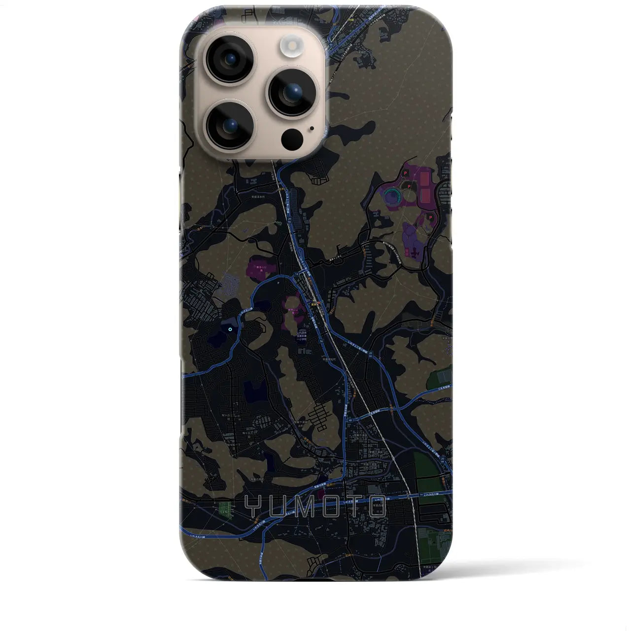 【湯本(福島県)】地図柄iPhoneケース(バックカバータイプ)