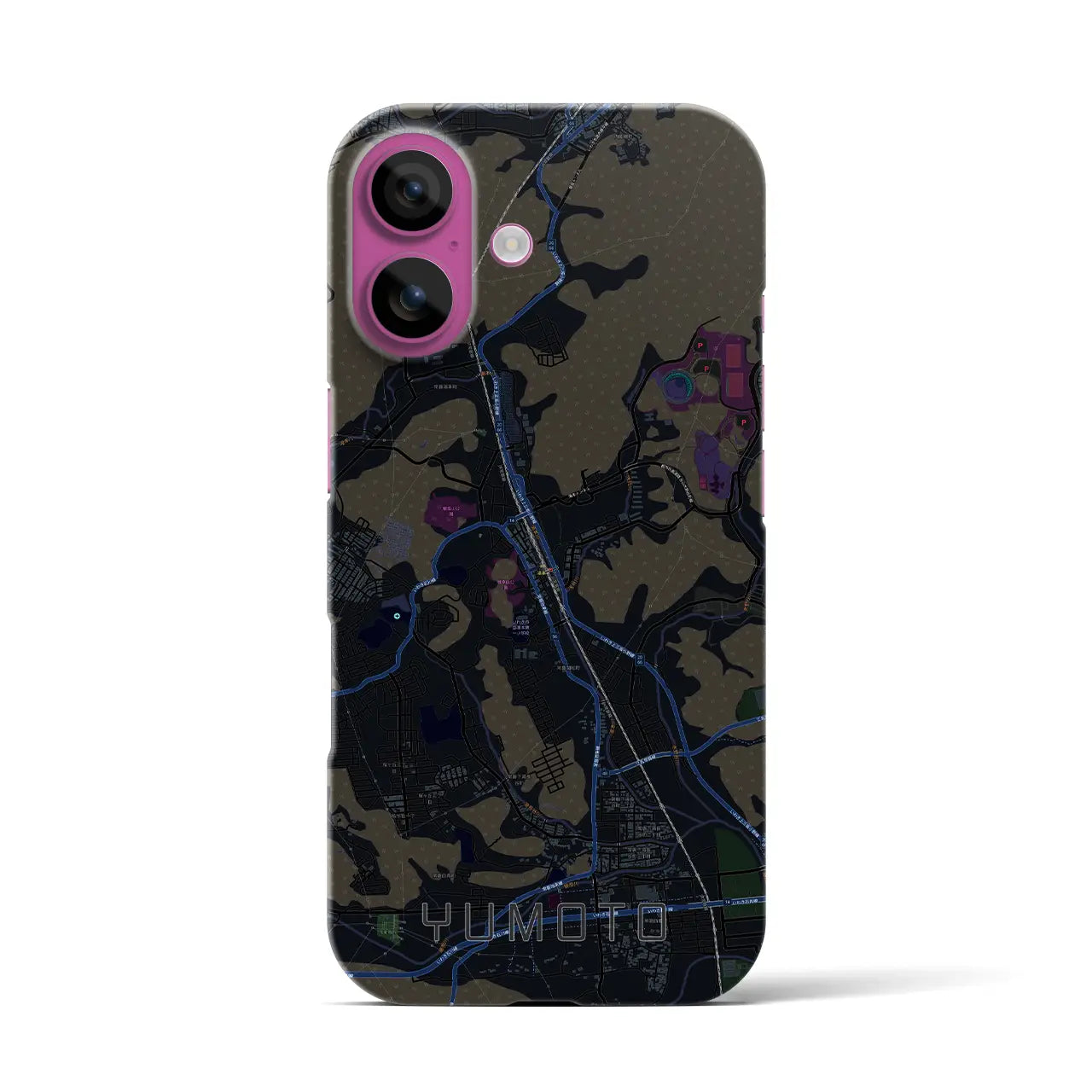 【湯本(福島県)】地図柄iPhoneケース(バックカバータイプ)