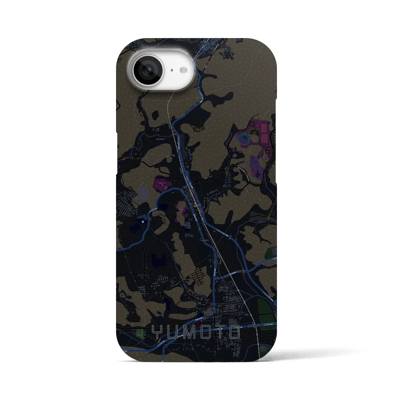 【湯本(福島県)】地図柄iPhoneケース(バックカバータイプ)
