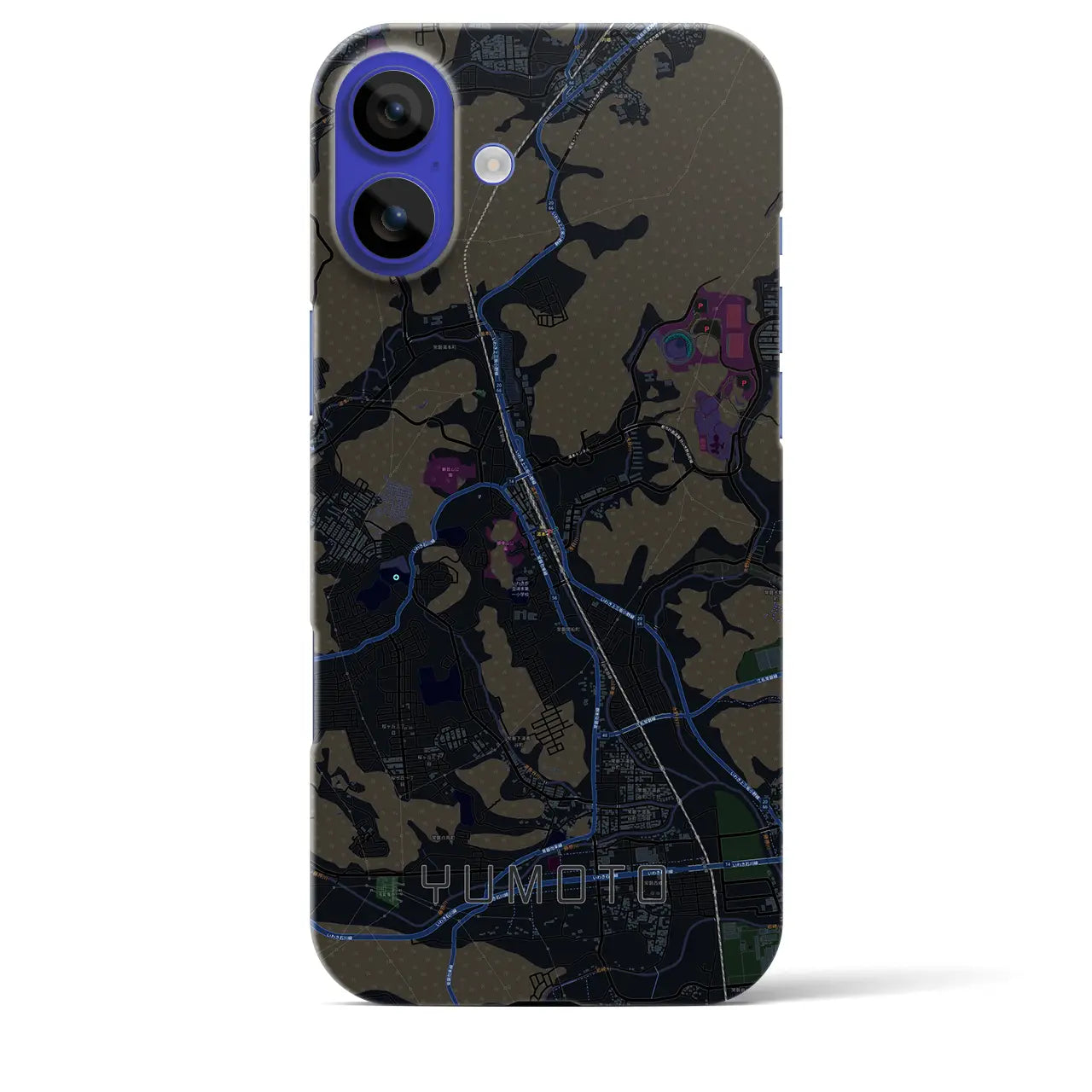 【湯本(福島県)】地図柄iPhoneケース(バックカバータイプ)