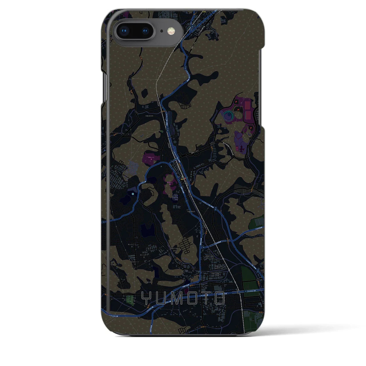【湯本(福島県)】地図柄iPhoneケース(バックカバータイプ)