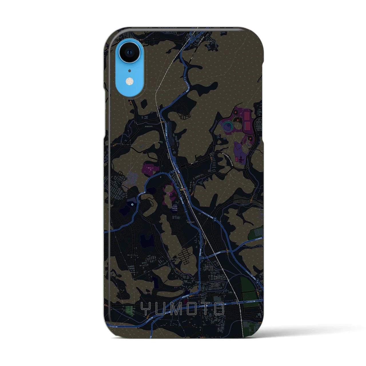 【湯本(福島県)】地図柄iPhoneケース(バックカバータイプ)