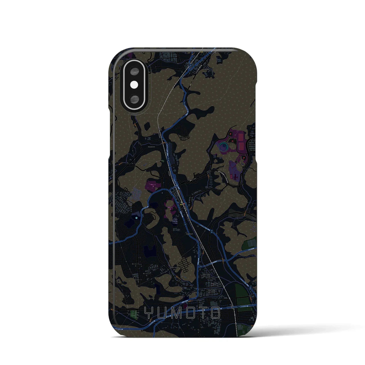 【湯本(福島県)】地図柄iPhoneケース(バックカバータイプ)
