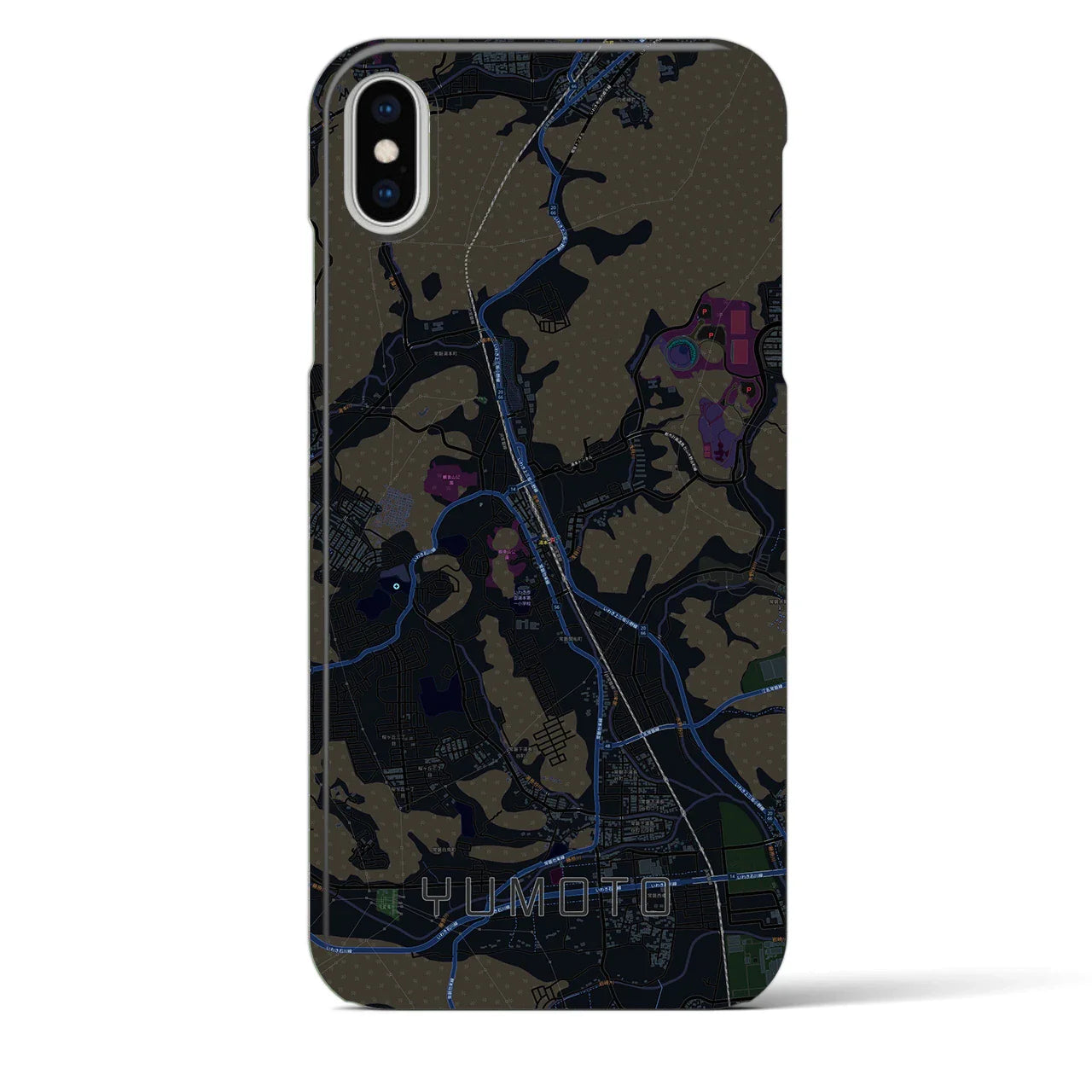 【湯本(福島県)】地図柄iPhoneケース(バックカバータイプ)
