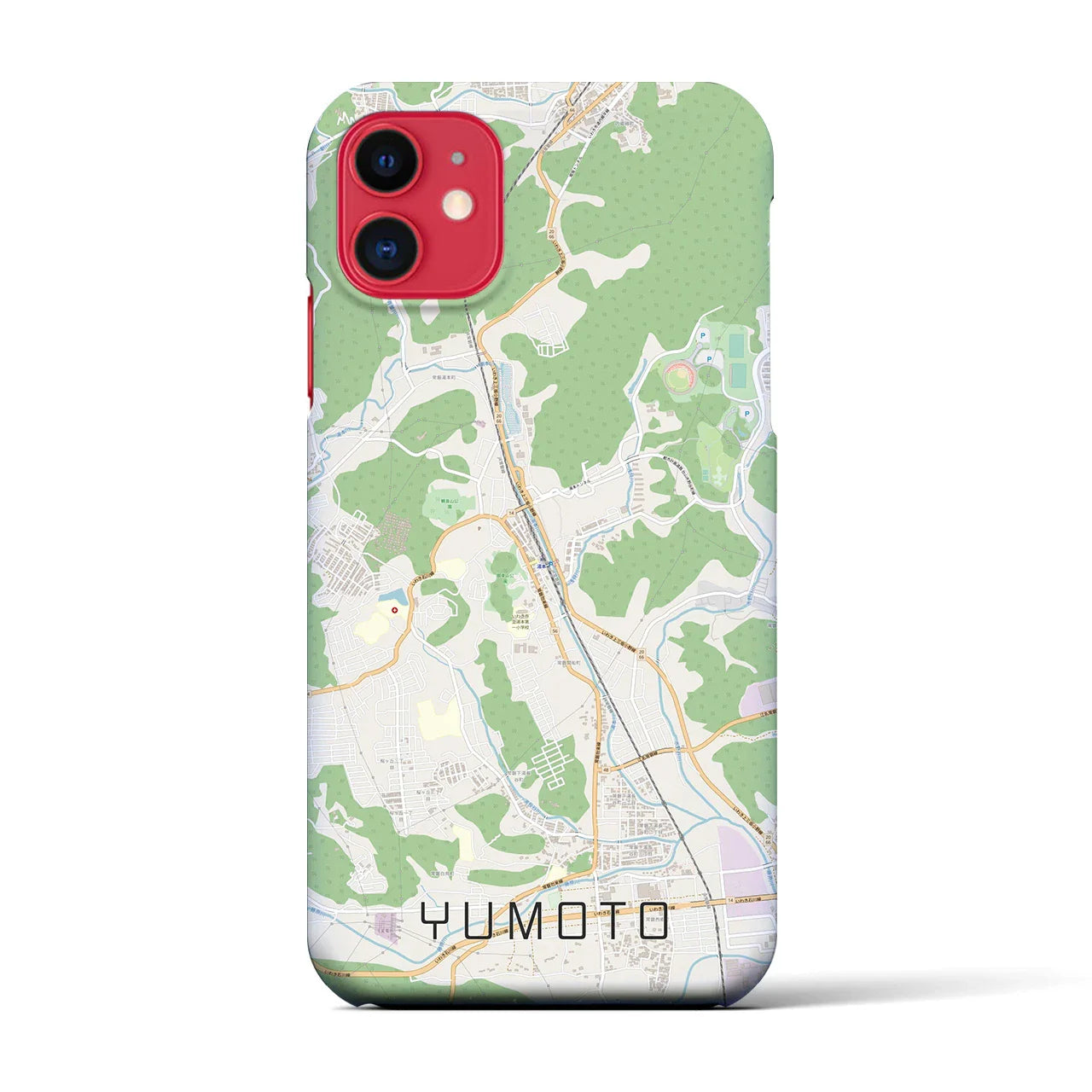 【湯本(福島県)】地図柄iPhoneケース(バックカバータイプ)