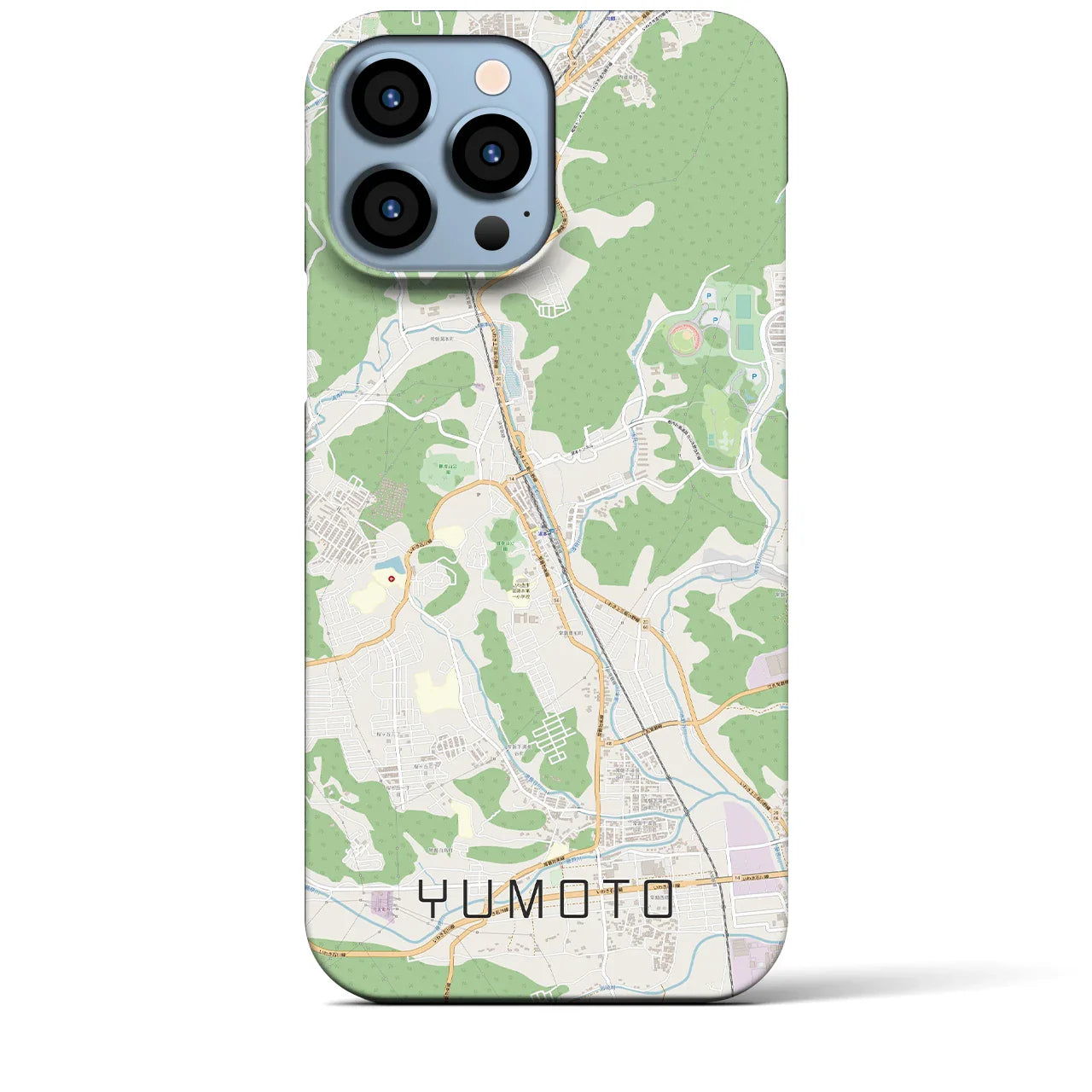 【湯本(福島県)】地図柄iPhoneケース(バックカバータイプ)