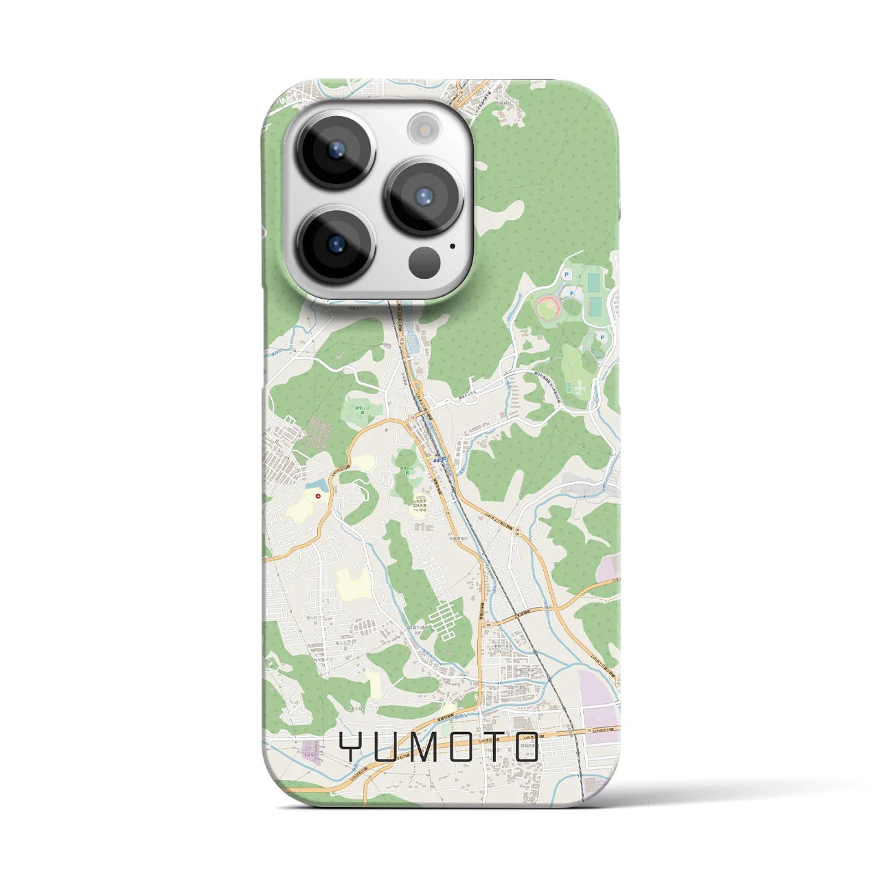 【湯本(福島県)】地図柄iPhoneケース(バックカバータイプ)