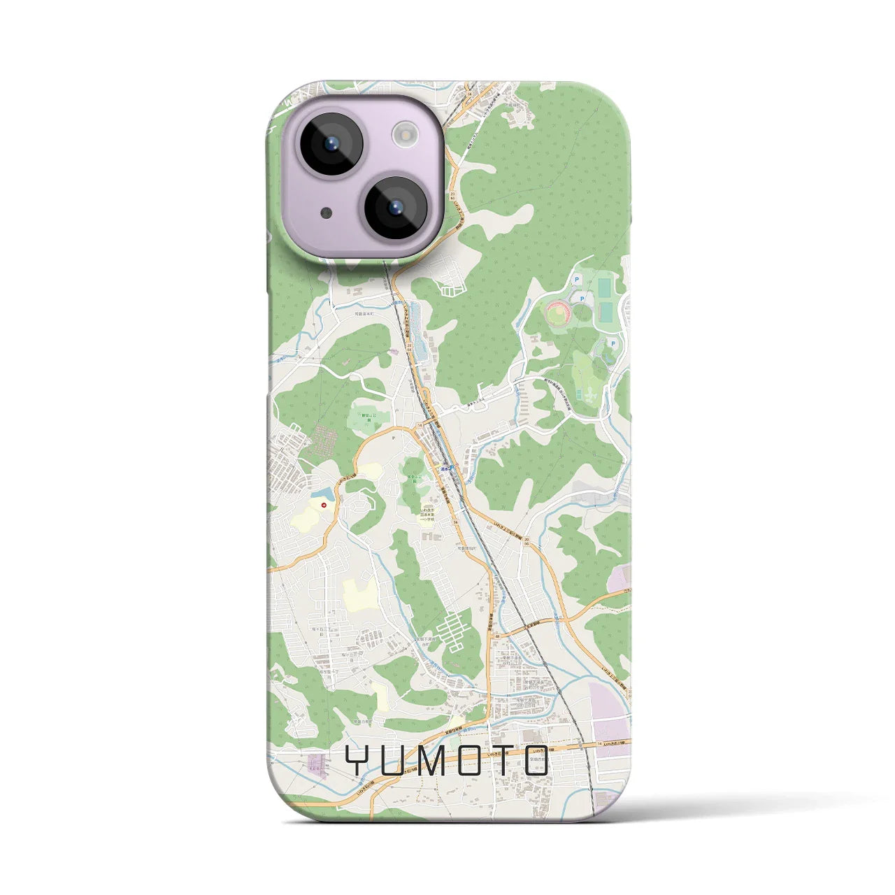【湯本(福島県)】地図柄iPhoneケース(バックカバータイプ)