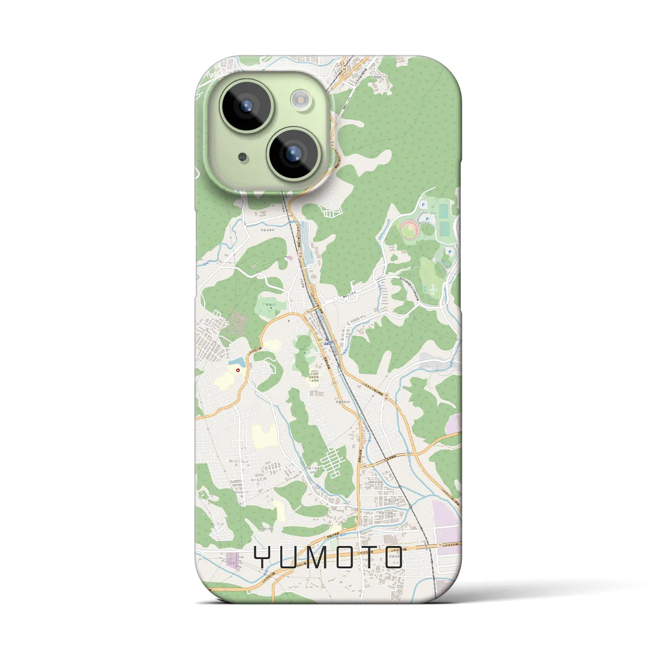 【湯本(福島県)】地図柄iPhoneケース(バックカバータイプ)