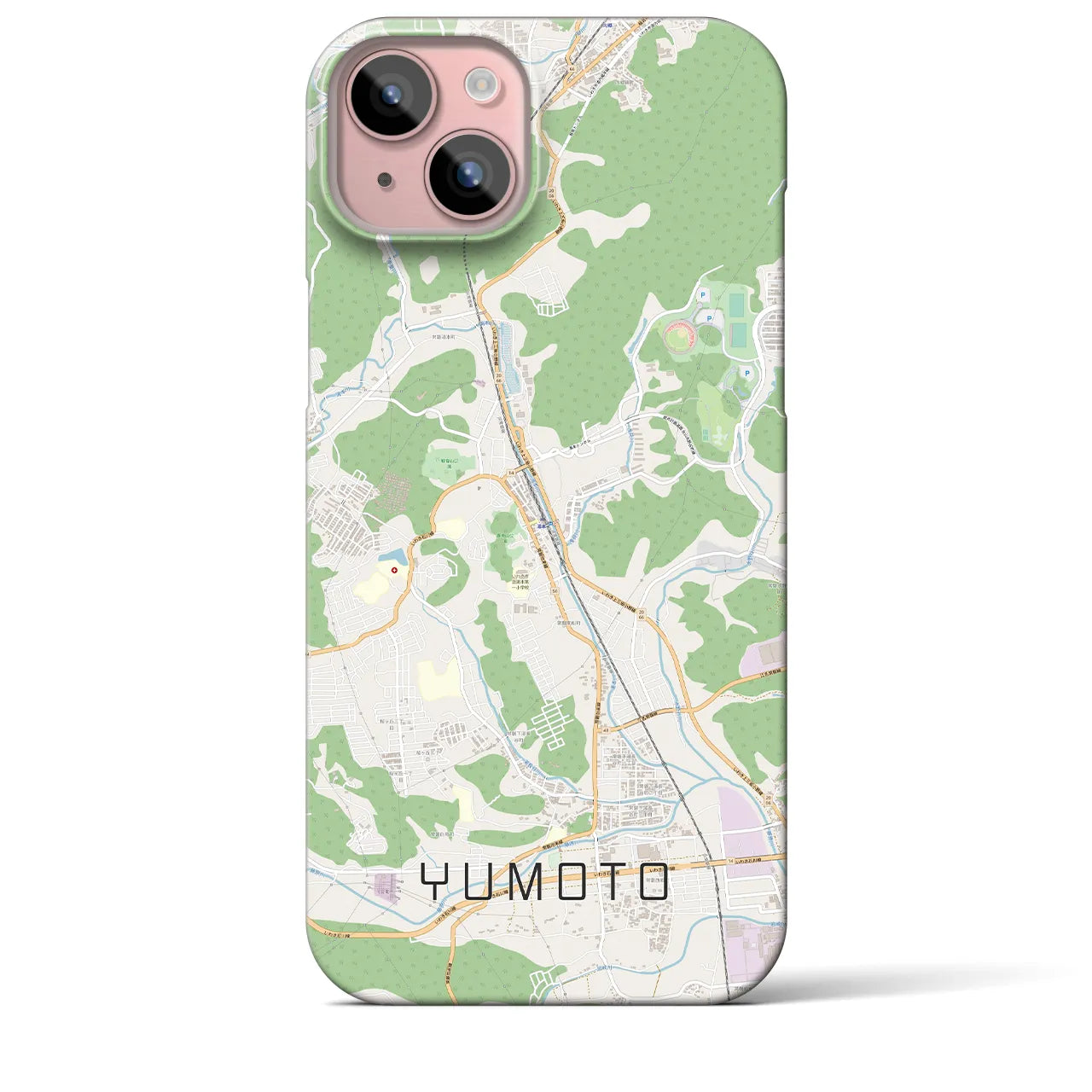 【湯本(福島県)】地図柄iPhoneケース(バックカバータイプ)