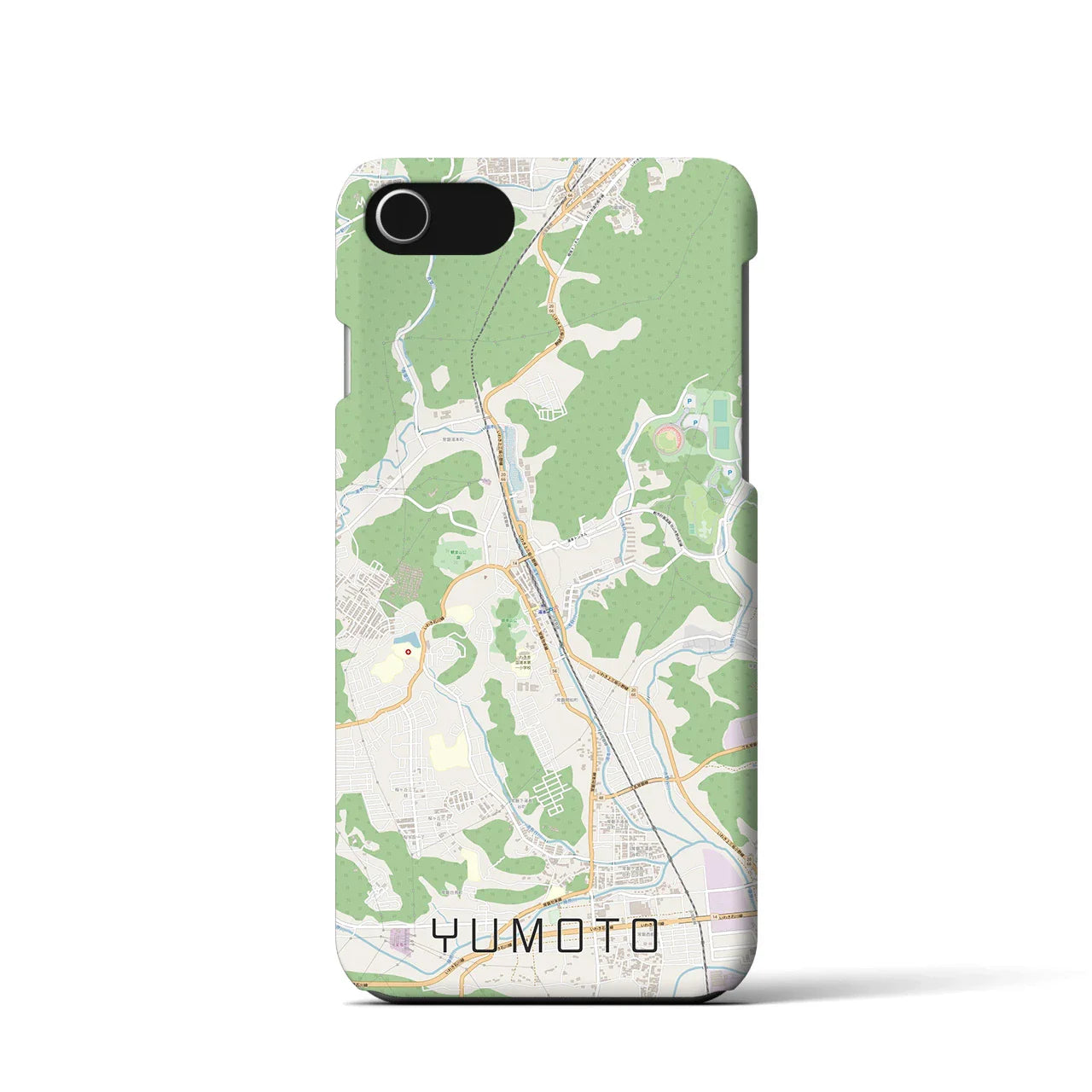 【湯本(福島県)】地図柄iPhoneケース(バックカバータイプ)