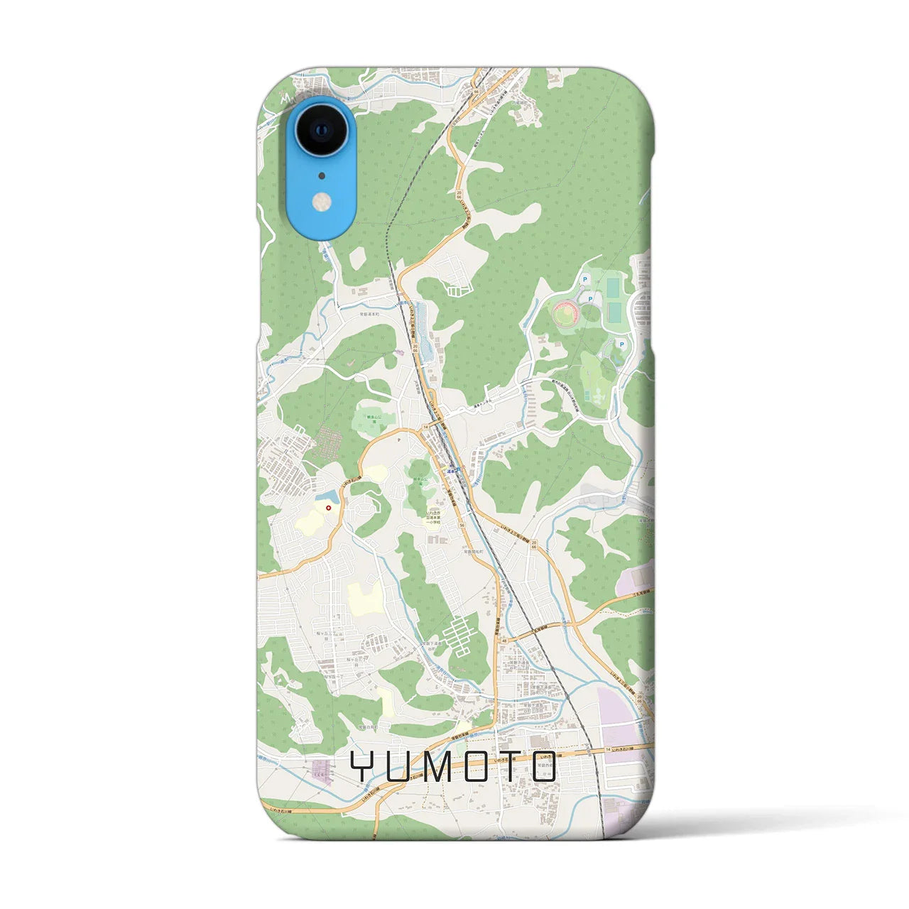 【湯本(福島県)】地図柄iPhoneケース(バックカバータイプ)