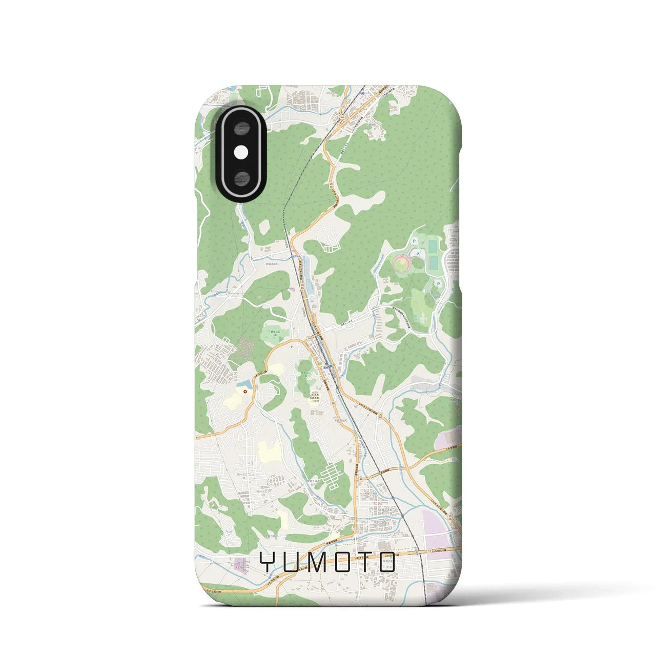 【湯本(福島県)】地図柄iPhoneケース(バックカバータイプ)
