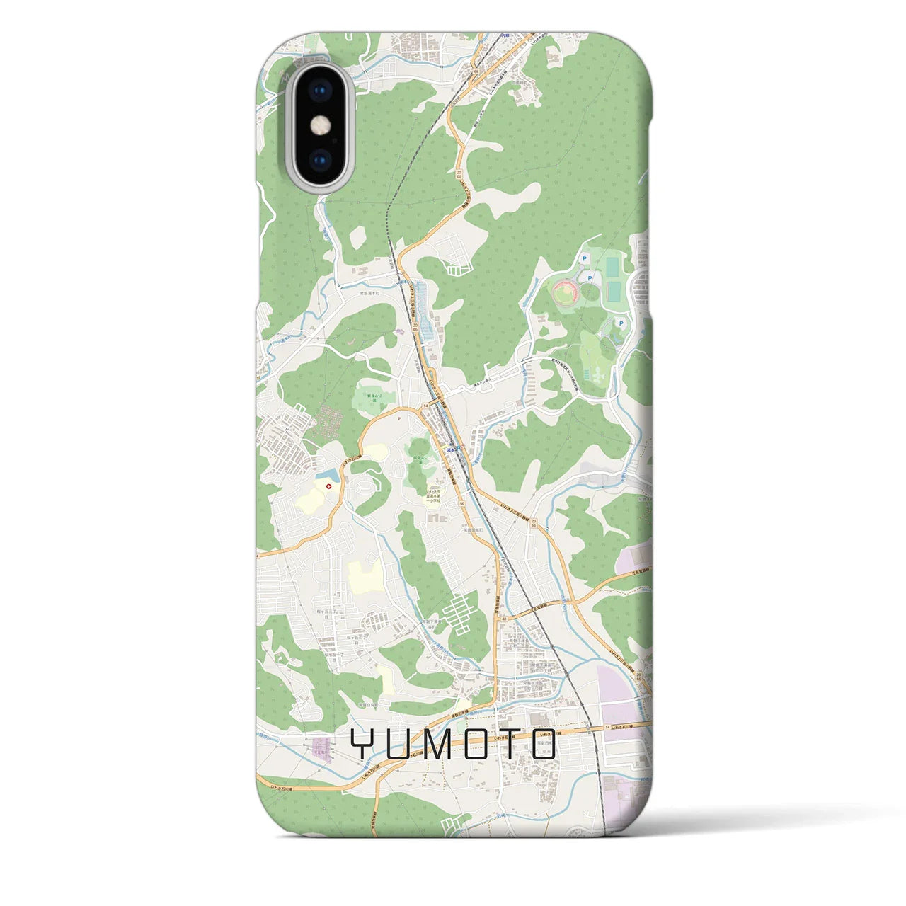 【湯本(福島県)】地図柄iPhoneケース(バックカバータイプ)