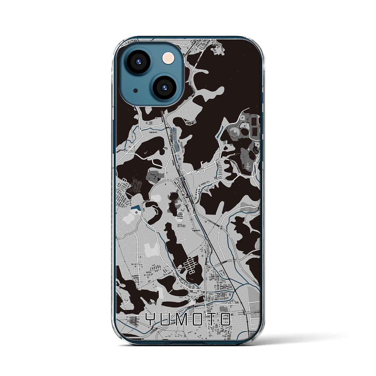 【湯本(福島県)】地図柄iPhoneケース(クリアタイプ)