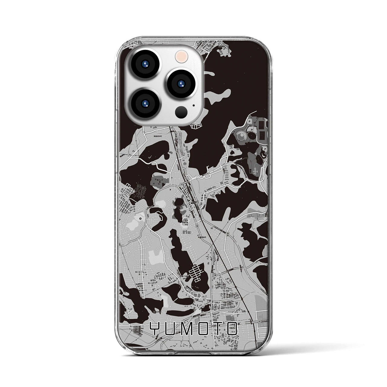 【湯本(福島県)】地図柄iPhoneケース(クリアタイプ)