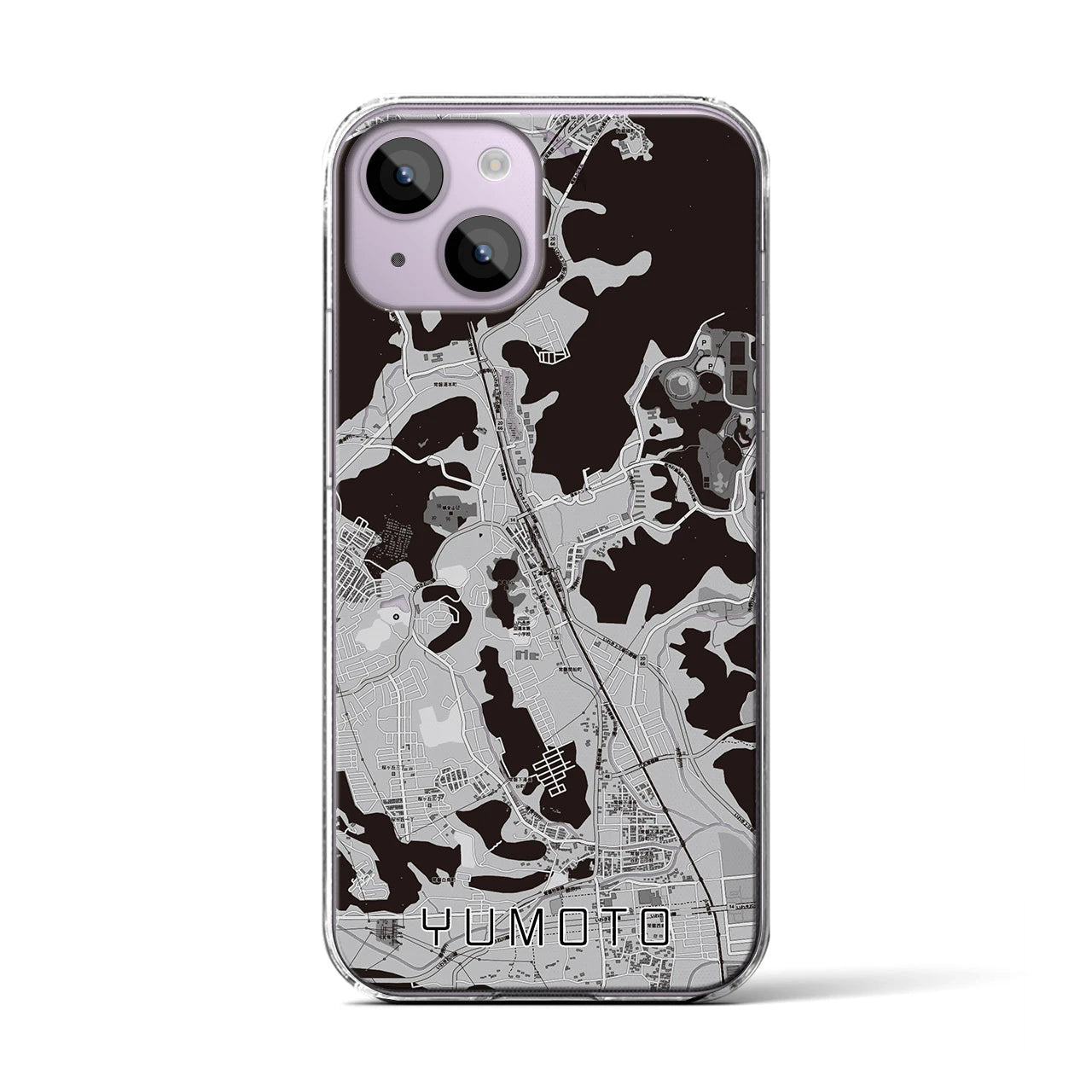 【湯本(福島県)】地図柄iPhoneケース(クリアタイプ)