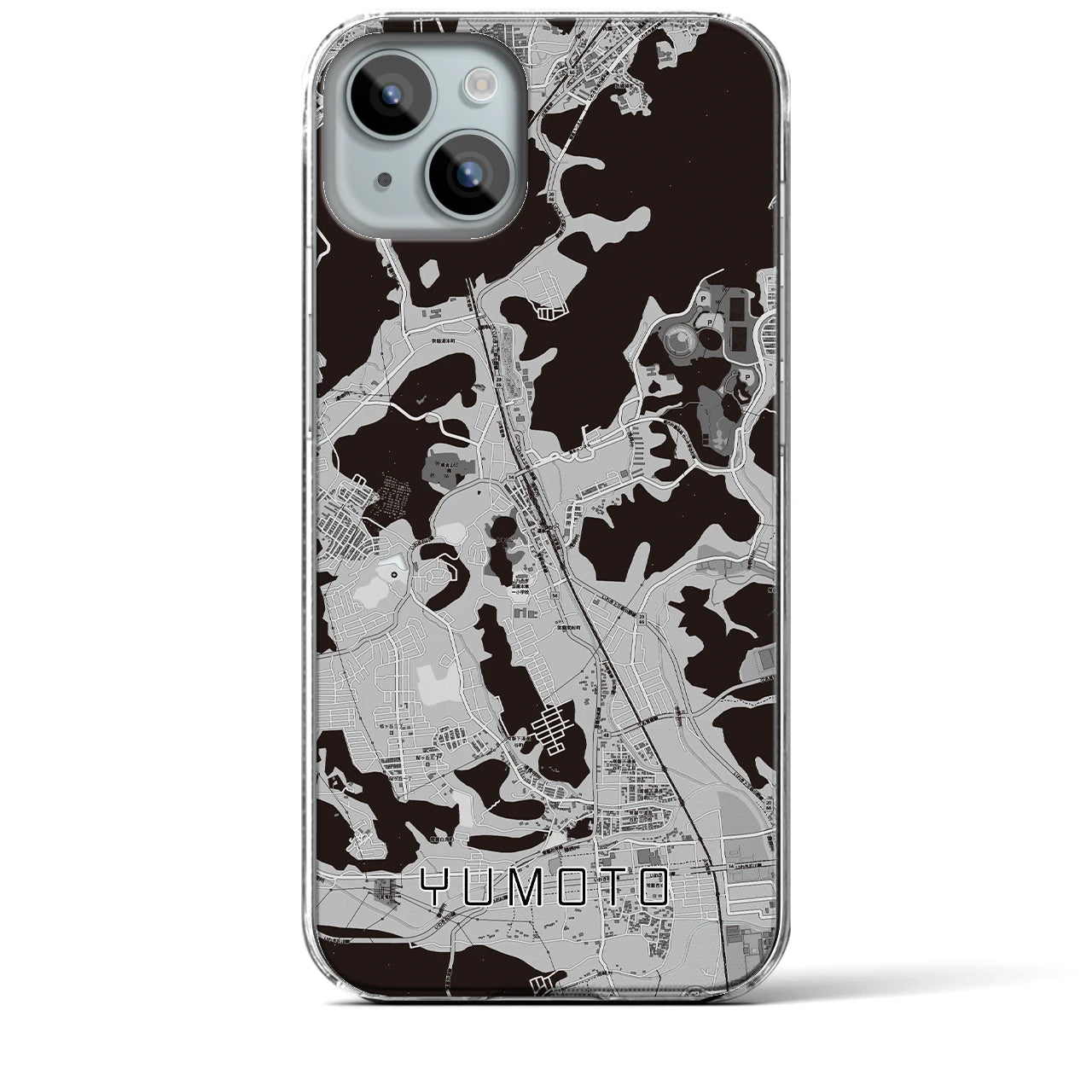 【湯本(福島県)】地図柄iPhoneケース(クリアタイプ)