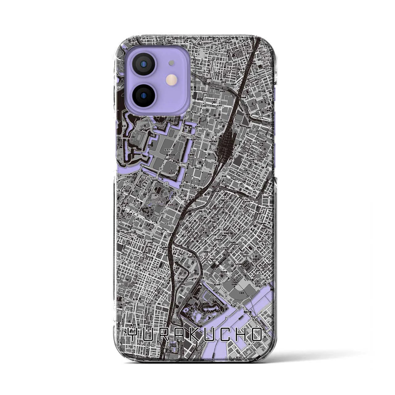 【有楽町(東京都)】地図柄iPhoneケース(クリアタイプ)モノトーン・iPhone 12 / 12 Pro 用