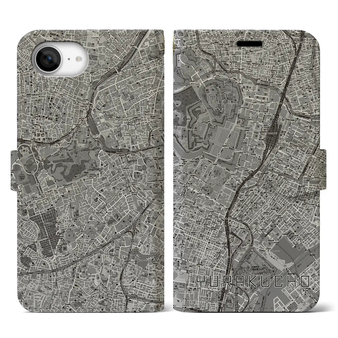 【有楽町(東京都)】地図柄iPhoneケース(手帳タイプ)