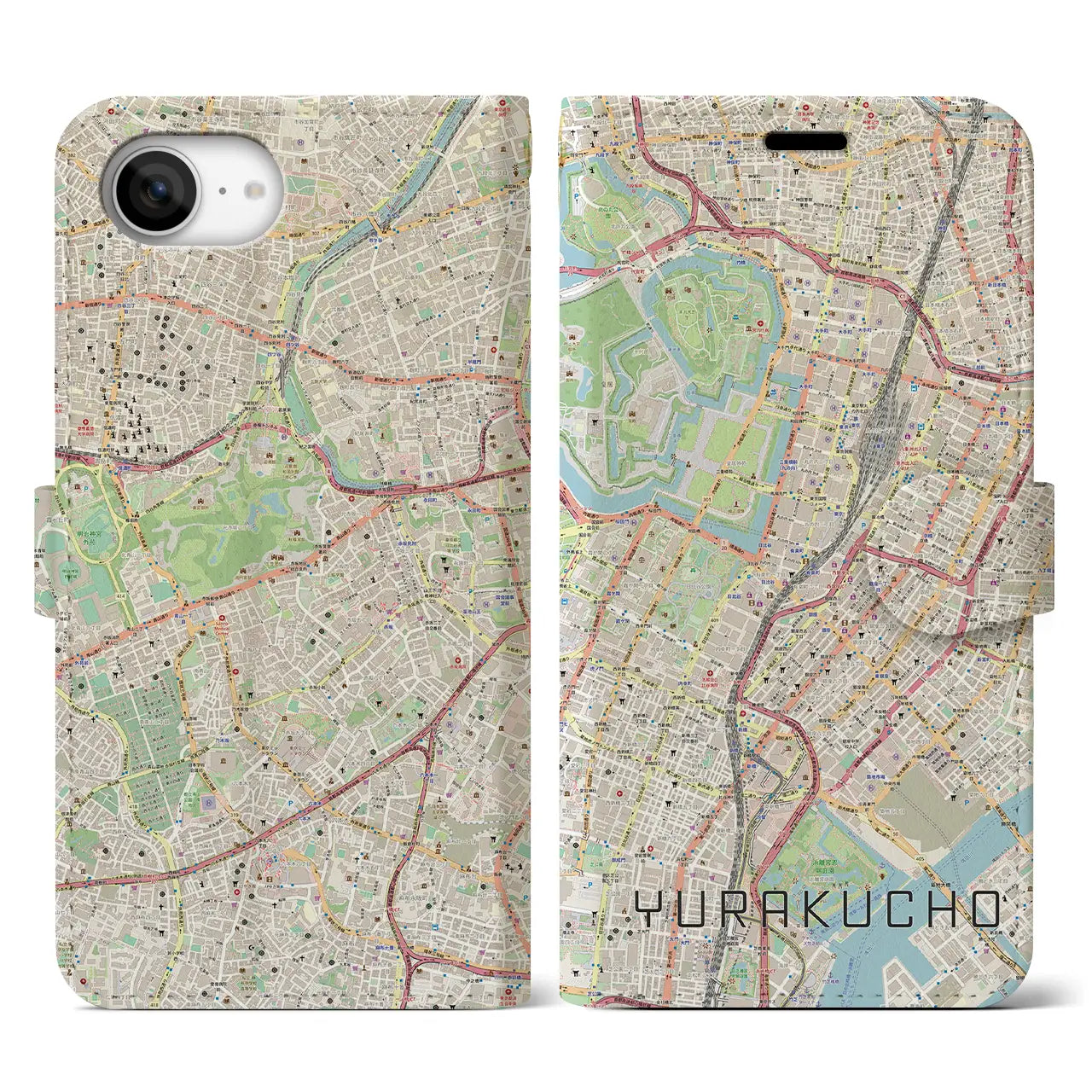 【有楽町(東京都)】地図柄iPhoneケース(手帳タイプ)